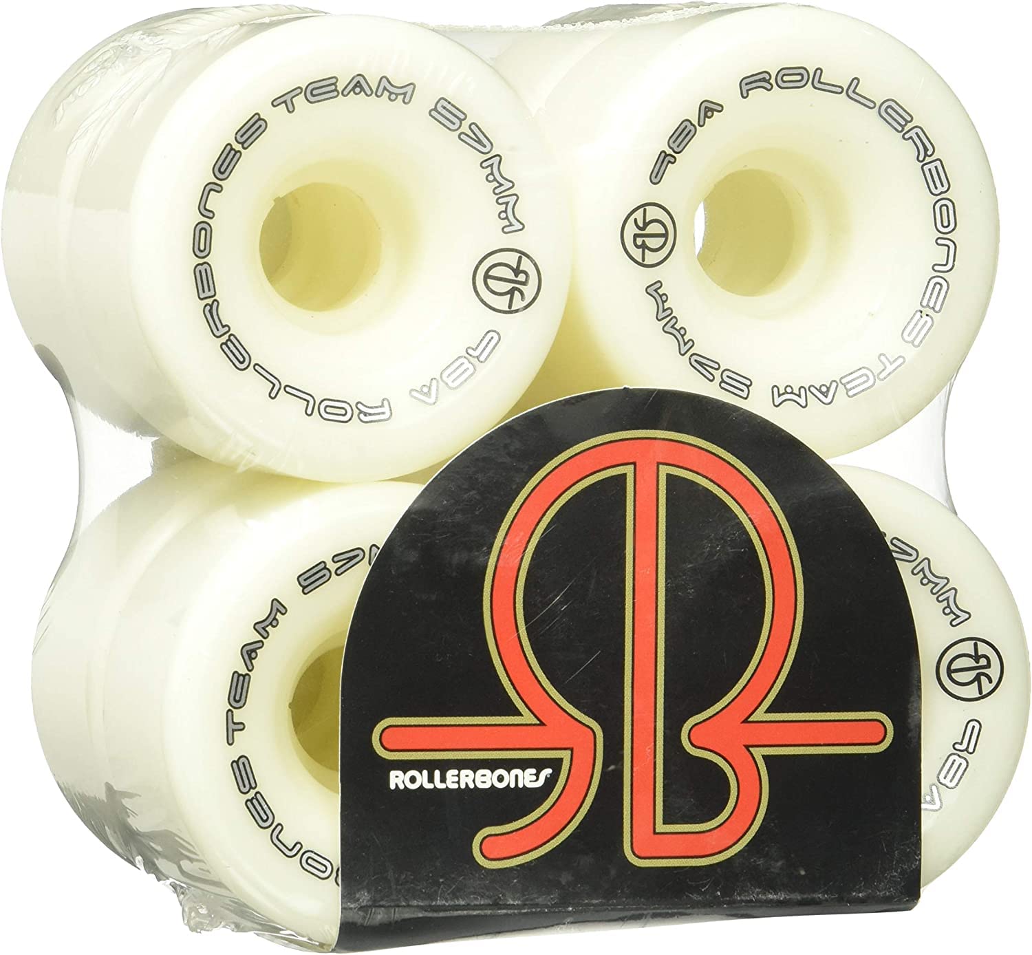 Rollerbones Team Logo 98A Recreational Roller Skate Wheels (Set of 8) - Perfect for Indoor/Outdoor Skating, Roller Derby & Rink Use