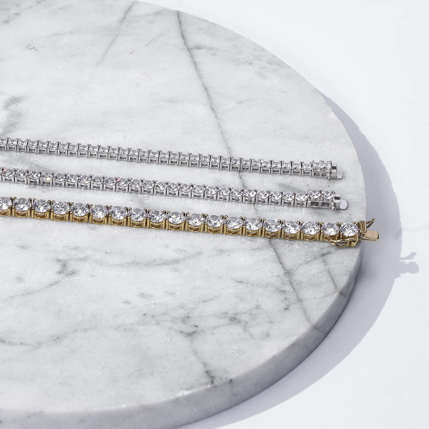 Amazon Essentials Sterling Silver Tennis Bracelet with Round Cut Cubic Zirconia Stones - Elegant & Durable Jewelry for Women, Perfect for Weddings, Parties & Everyday Wear