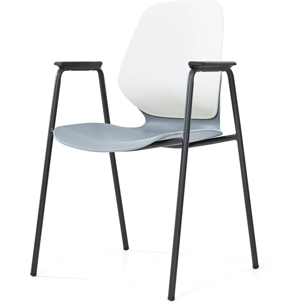 KALEIDO 4-Leg Stool with Arms - Modern Accent Chair for Living Room, Bedroom, or Office - Perfect for Relaxing, Reading, and Extra Seating