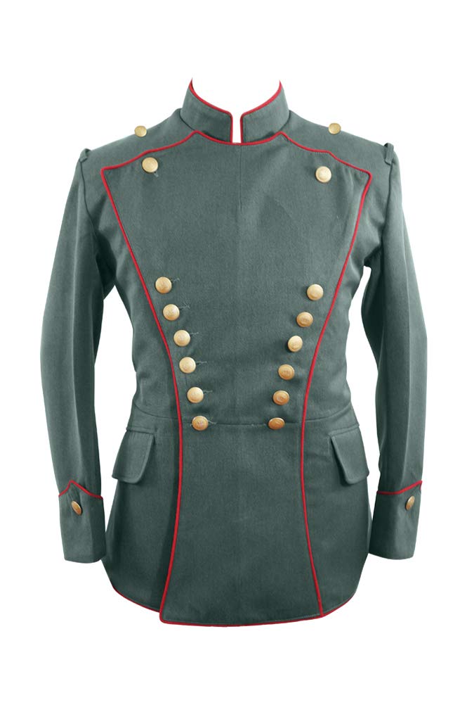 Original German WWI Uhlan Officer Gabardine Tunic with Red Piping - Authentic Military Uniform for Reenactment & Historical Collection
