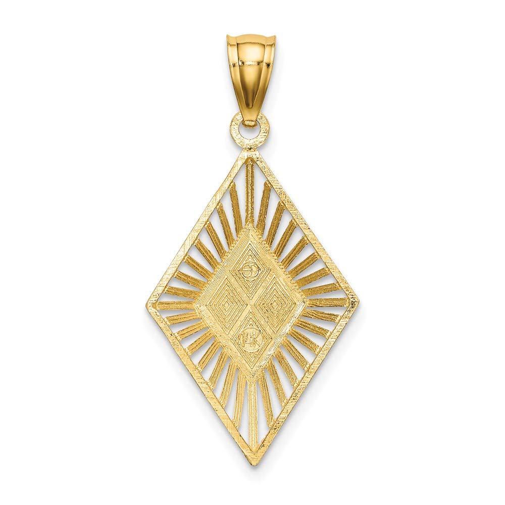 14K Two-Tone Gold Diamond-Cut Marquee Pendant Necklace - White & Yellow Gold (0.93