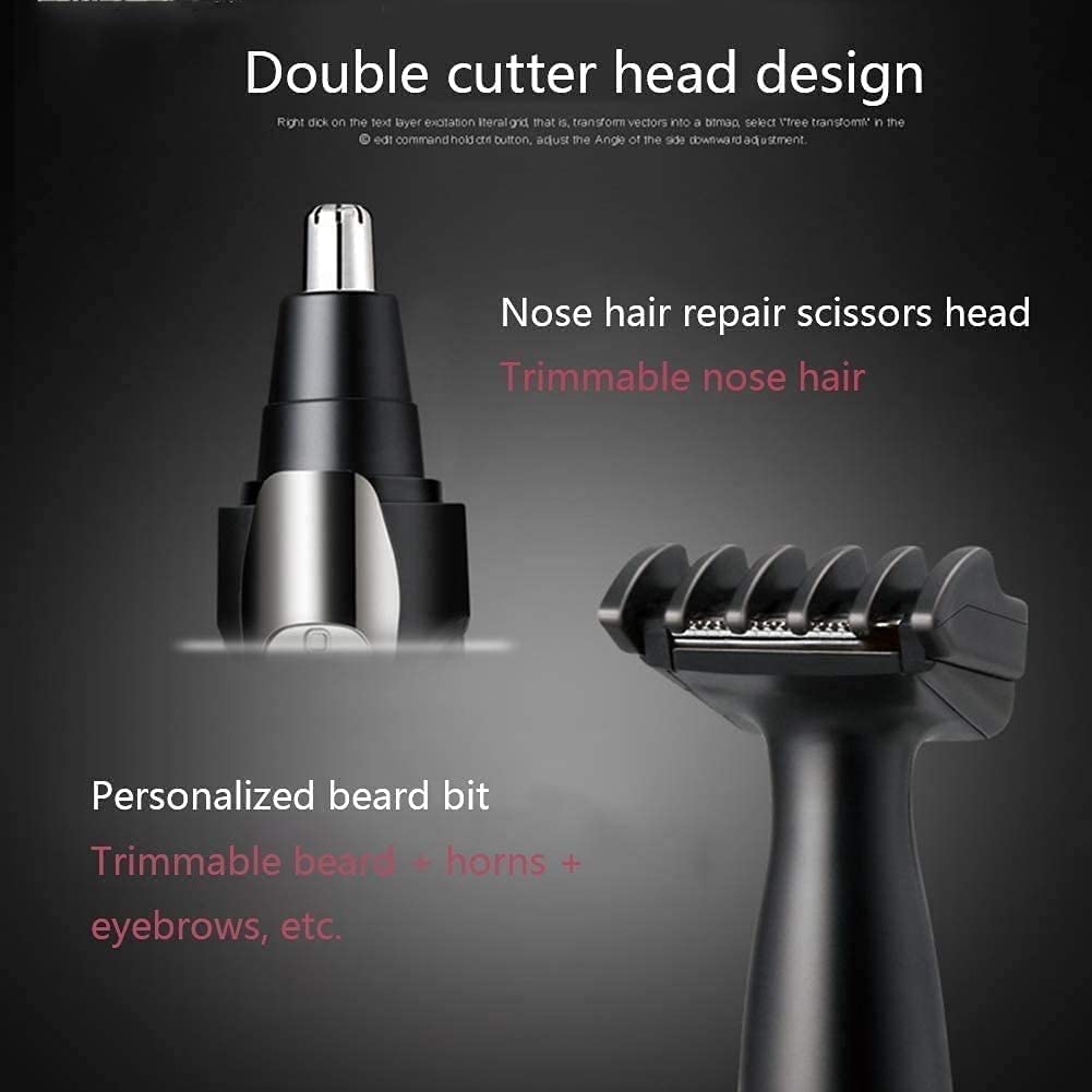 2 in 1 USB Rechargeable Nose & Ear Hair Trimmer for Men & Women - Waterproof Stainless Steel Head, Easy to Clean & Portable - Perfect for Travel, Grooming & Personal Care - Black