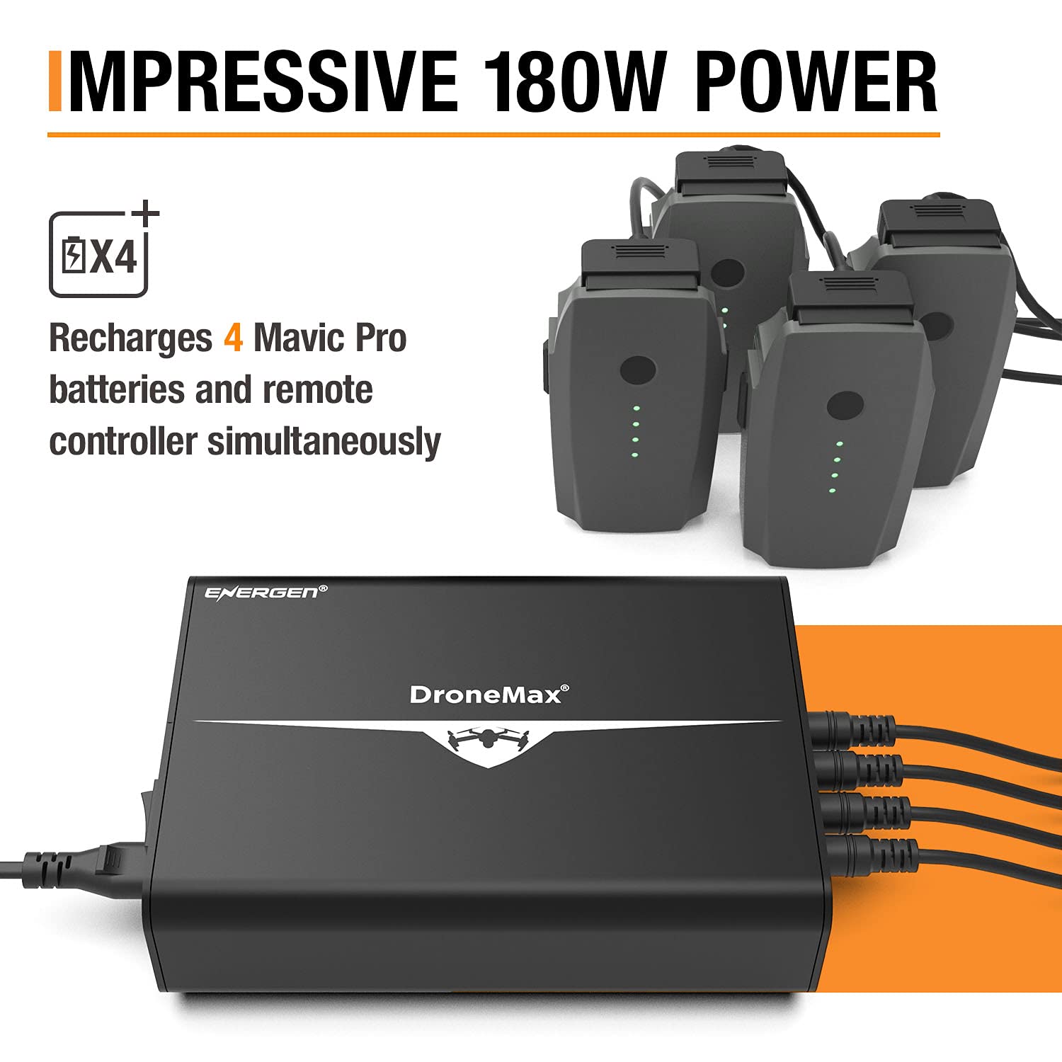 DJI Mavic Pro Battery Charger Hub - Fast Charging Station for 4 Batteries & 2 USB Devices | Perfect for Travel, Outdoor Adventures & Professional Drone Photography