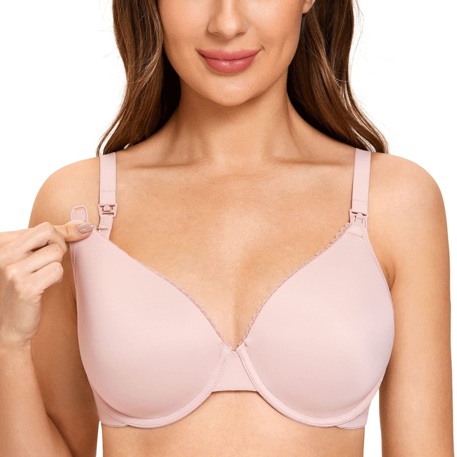 Gratlin Women's Underwire Nursing Bra - Full Coverage Support, Lightly Padded Maternity Bra for Breastfeeding - Comfortable for Day & Night Wear, Work & Home Use
