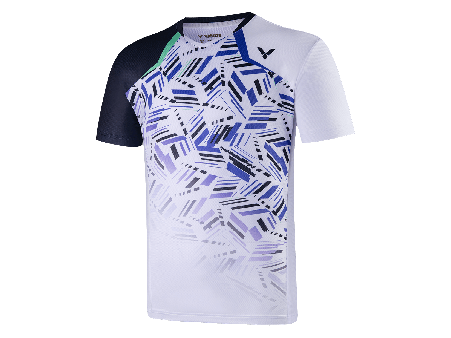 Victor T 25001 Men's Badminton T-Shirt - Breathable & Lightweight Performance Shirt for Badminton Players [White] - Perfect for Training, Matches & Casual Wear