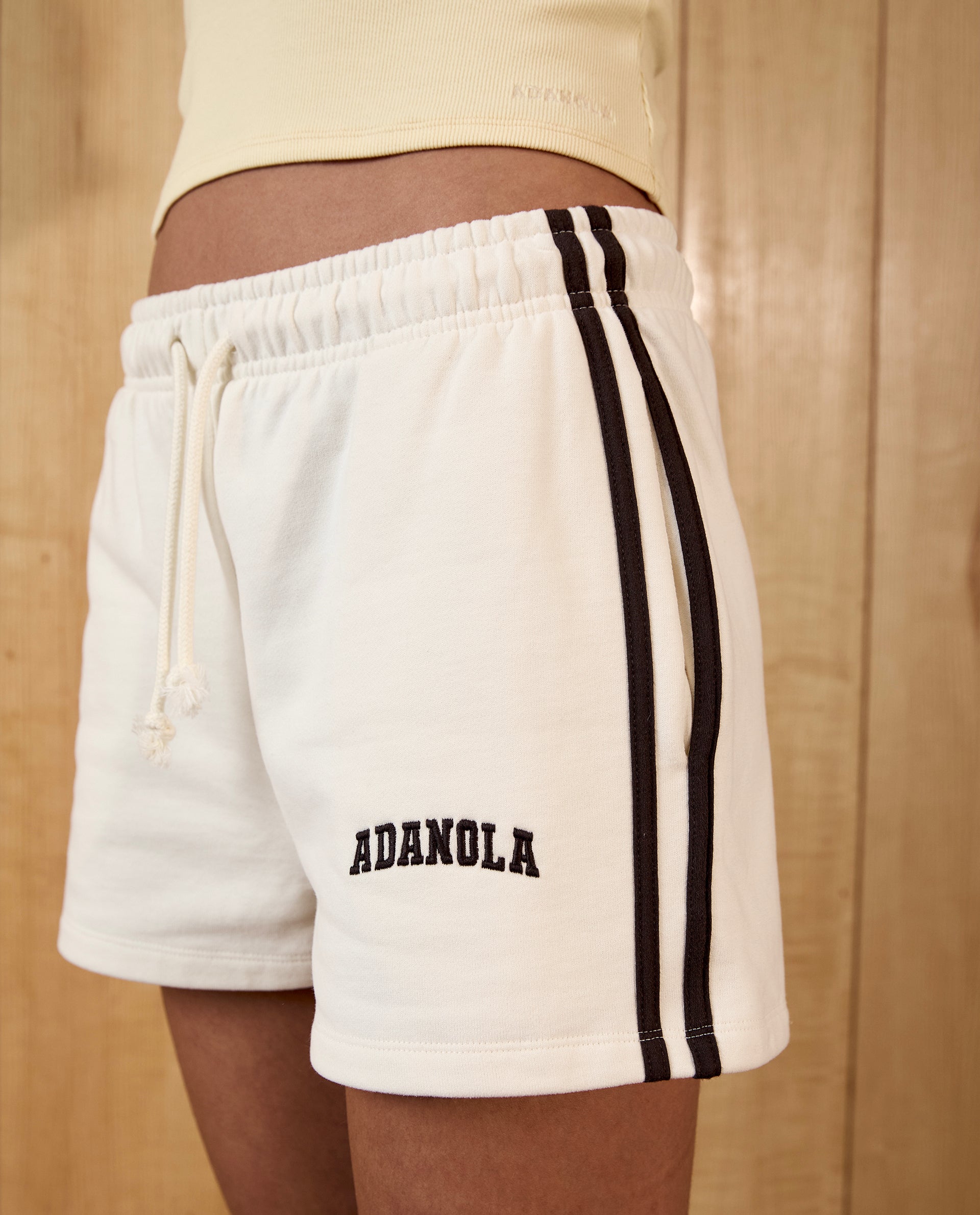 Varsity Loose Fit Sweat Shorts for Men & Women | Soft Cotton Athletic Shorts | Marshmallow White/Coffee Bean | Perfect for Gym, Running, Yoga & Lounge Wear
