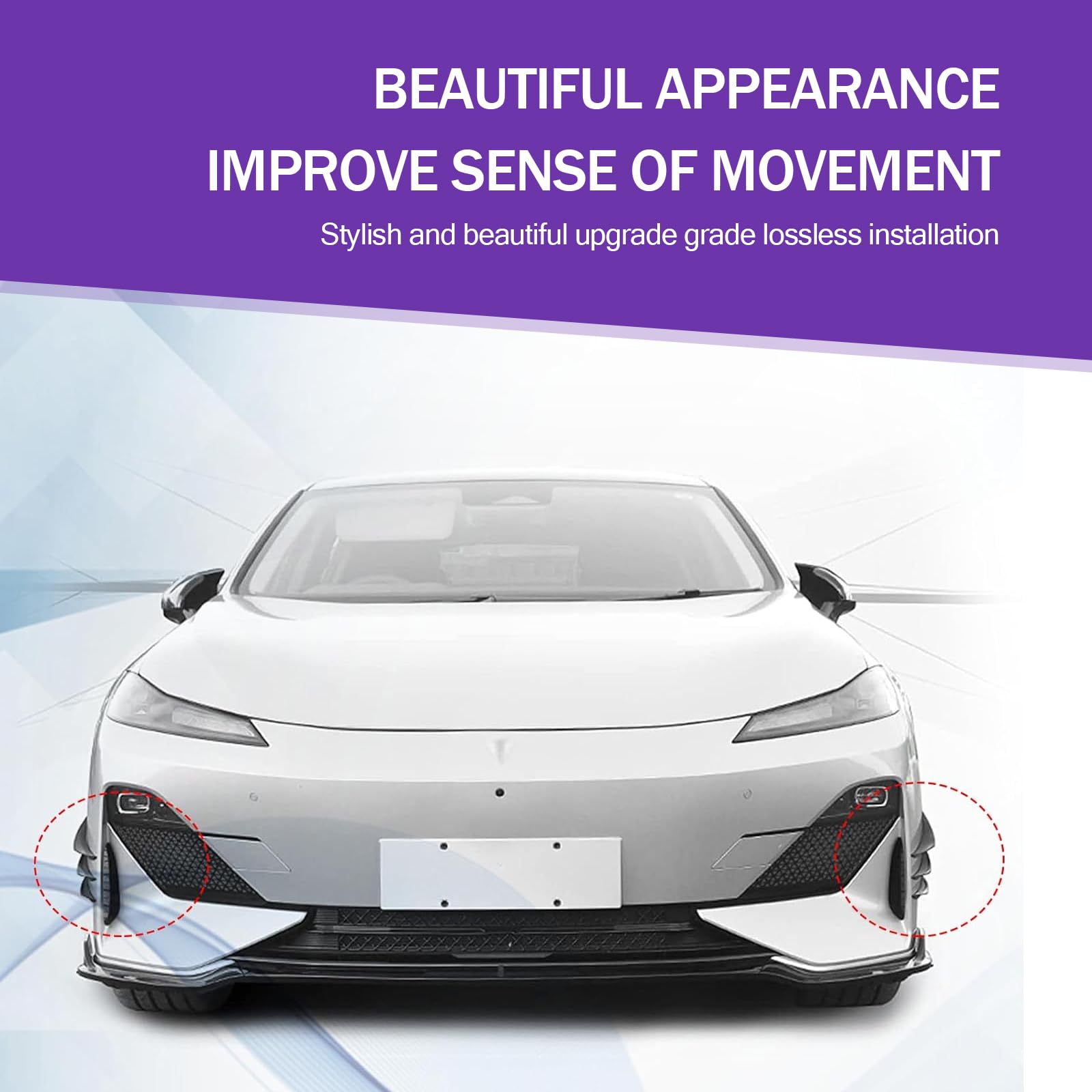 6 PCS Universal Car Spoiler Canards Kit - Self-Adhesive Front Bumper Lip Splitter & Anti-Collision Strip - Auto Exterior Soft Fins for Enhanced Aerodynamics & Style (Fits Most Vehicles) - Perfect for Street Racing, Car Shows & Performance Upgrades