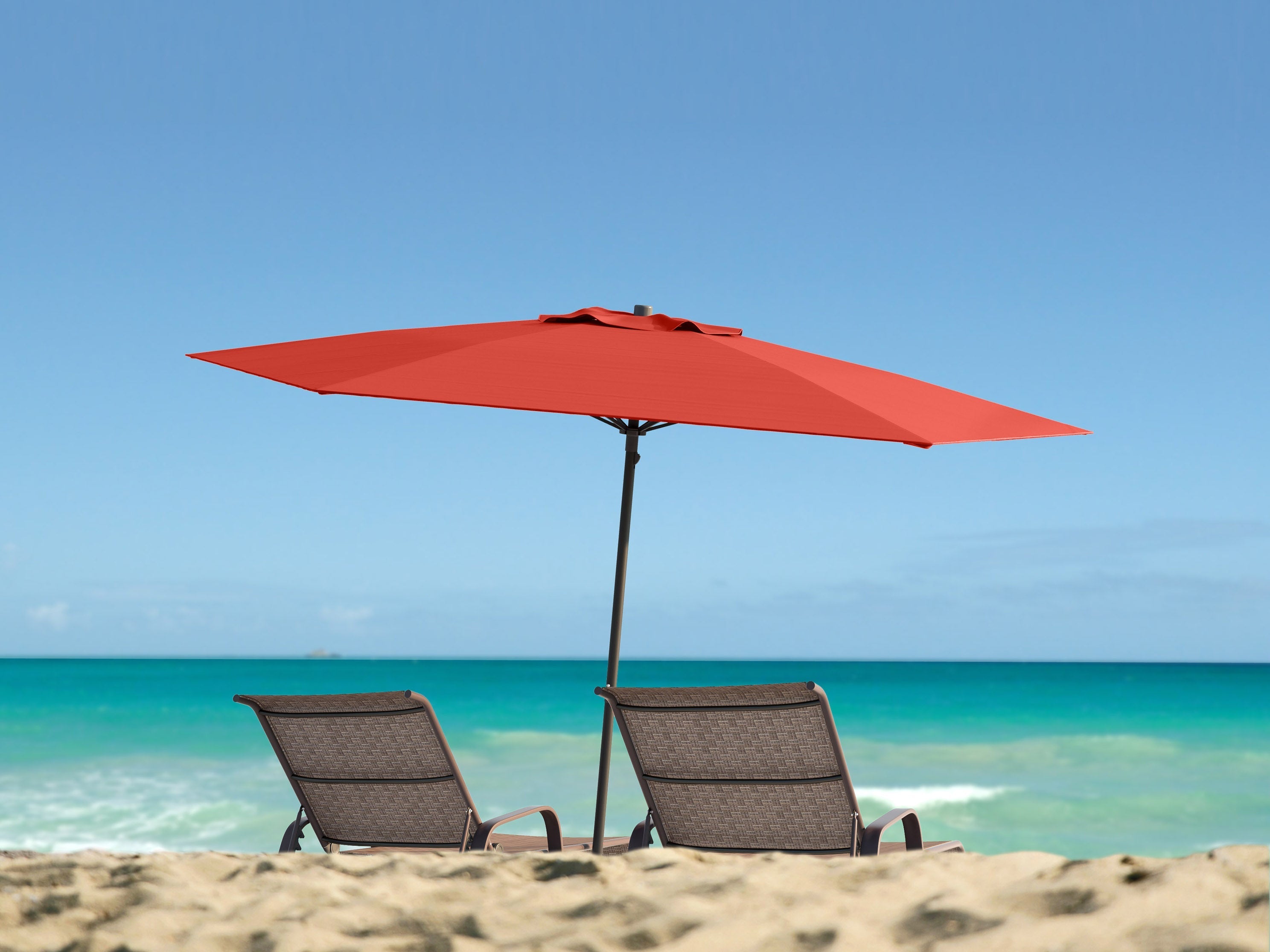 7.5ft Crimson Red Beach Umbrella - UV Protection, Windproof, Portable Sun Shade for Outdoor, Pool, Sand & Patio - Perfect for Beach, Picnic & Backyard Relaxation