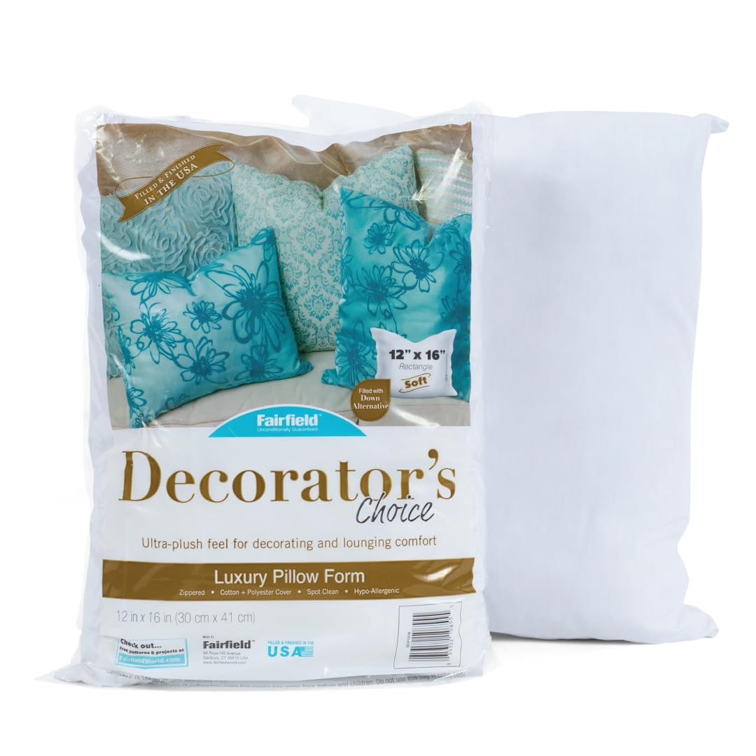 Fairfield Decorator’s Choice 12x16 Inch Soft & Luxurious White Throw Pillow Insert - Perfect for Sofa, Bed, Couch & Home Decor