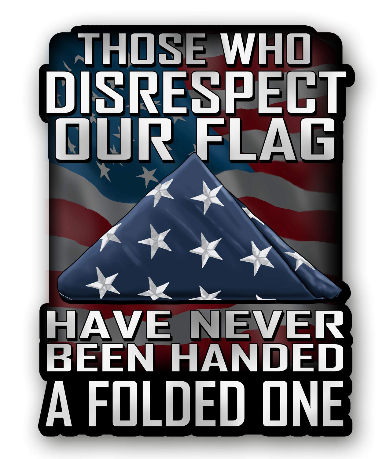 7 Inch Patriotic Car Decal Sticker - American Flag Support Veterans Vinyl Sticker for Cars, Trucks, Motorcycles, Boats & Laptops (3-Pack) - Perfect for Bumper, Window, Laptop & Outdoor Gear Decoration