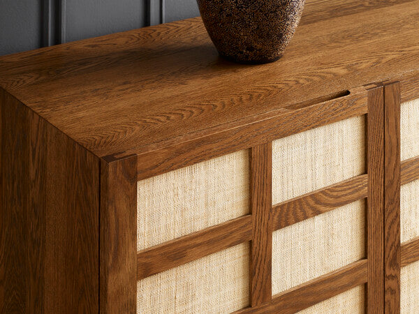 Georgetown Four Door Sideboard - Solid Wood Buffet Cabinet with Storage for Dining Room, Living Room & Entryway