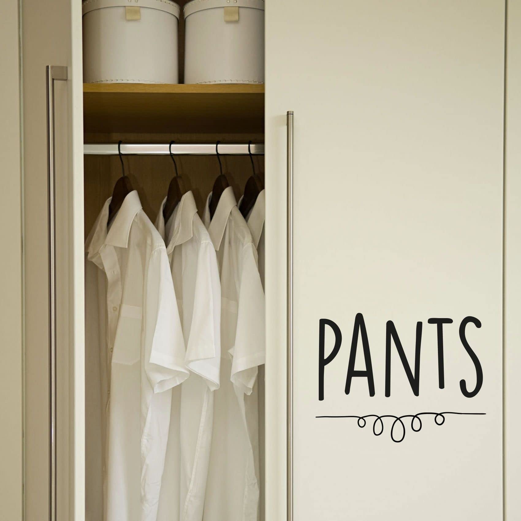 12x30 Inch Vinyl Wall Art Decal Sticker - Closet Pants & Shoe Storage Organizer for Dressing Room, Wardrobe Cabinet & Home Organization | Perfect for Bedroom, Walk-in Closet & Laundry Room