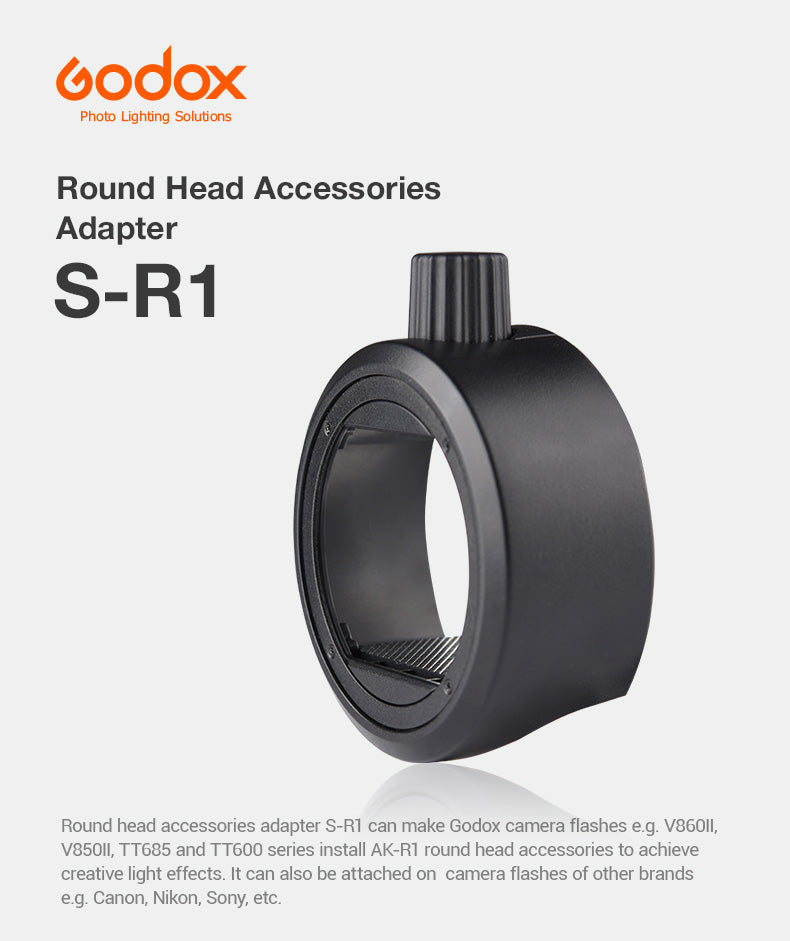 S R1 Round Speedlight Adapter - Universal Flash Mount for DSLR & Mirrorless Cameras - Perfect for Photography, Studio Lighting & On-Location Shoots