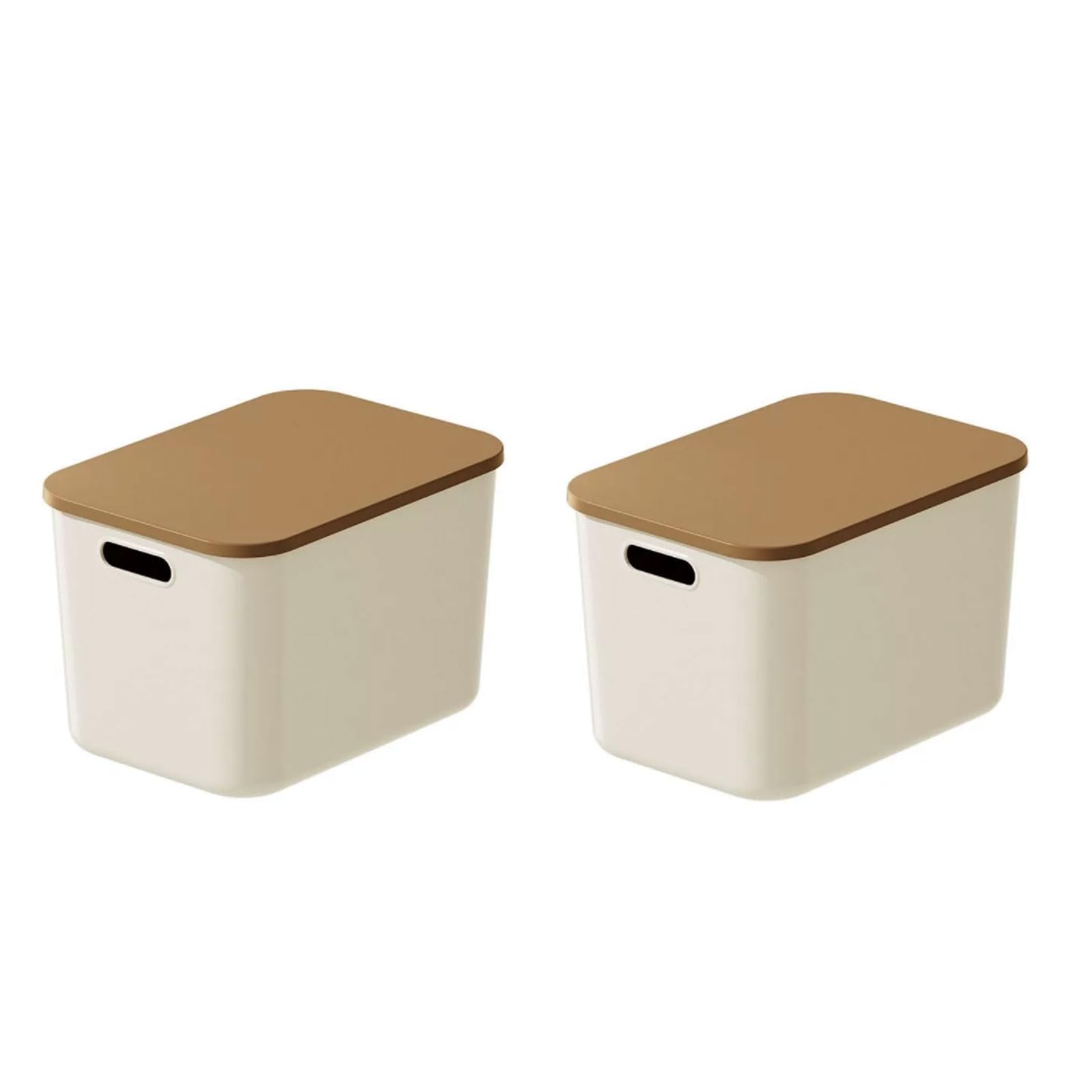 Stackable Plastic Storage Box with Lids - Multifunctional Organizer for Kitchen, Bathroom & Office - Lightweight Countertop Storage with Handles for Easy Transport