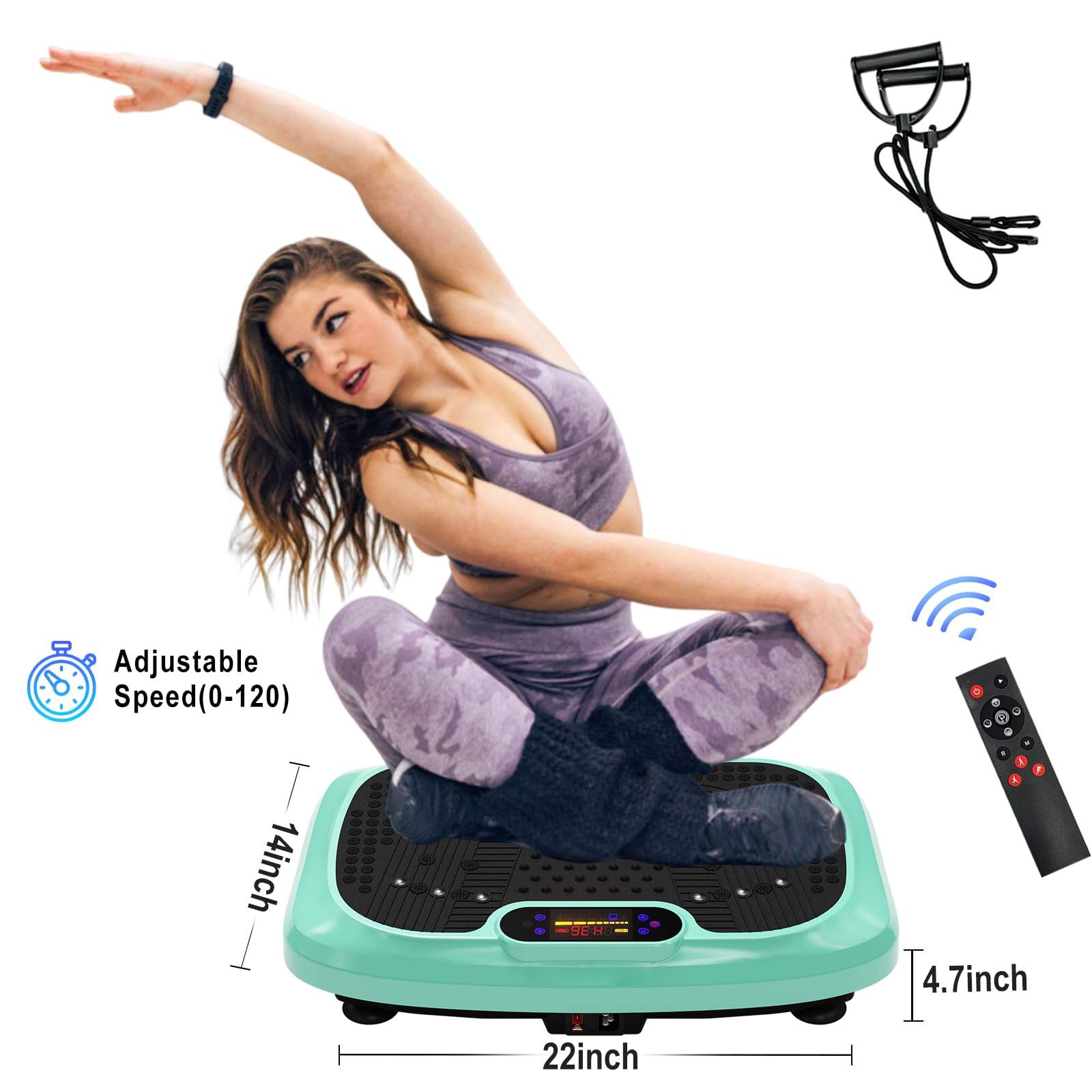 Full Body Vibration Plate Exercise Machine for Weight Loss & Lymphatic Drainage - Power Platform Trainer for Home Gym, Muscle Recovery & Detox - Perfect for Fitness, Cellulite Reduction & Relaxation After Workout