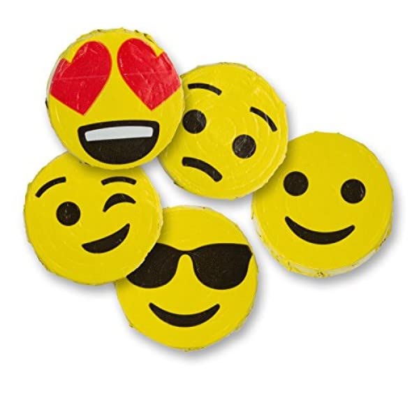 Emoji Chocolate Balls - Assorted Fun Candy Emojis (1 Pound, 80 Pieces) - Perfect for Birthday Parties, Halloween Treats & Office Snacks