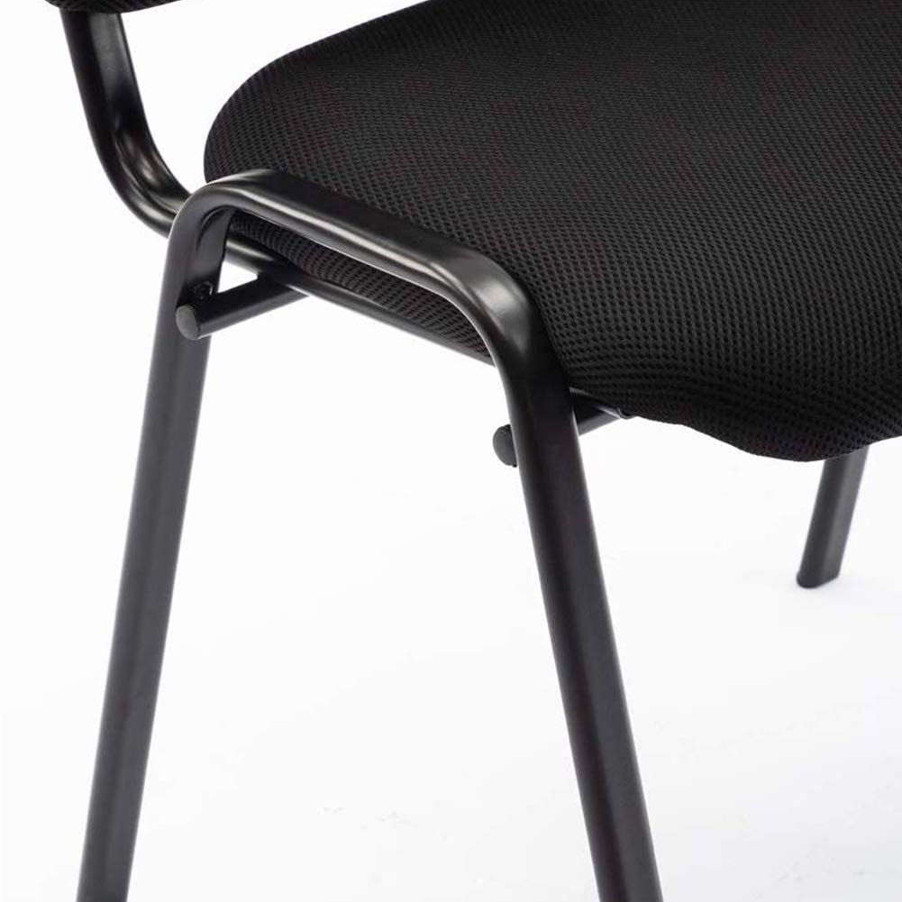 Stackable Black Office Chairs 5-Pack - Armless Mesh Conference Room Chairs for Meetings, Events & Training - Comfortable Reception Desk Chairs for Halls, Waiting Rooms & Office Spaces