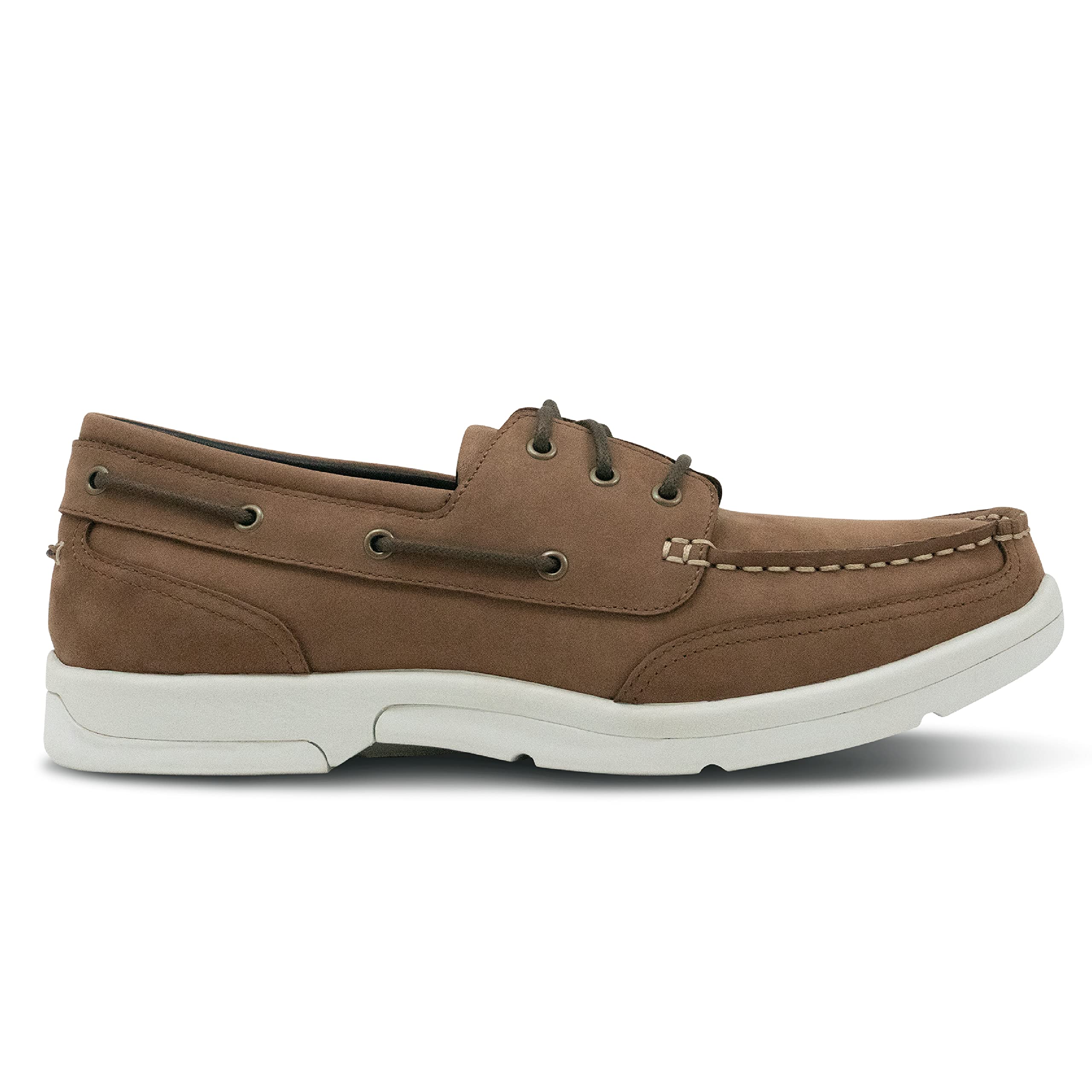Apex Men's Orthopedic Boat Shoes for Comfort & Support - Dark Brown Loafers for Walking, Driving & Casual Wear