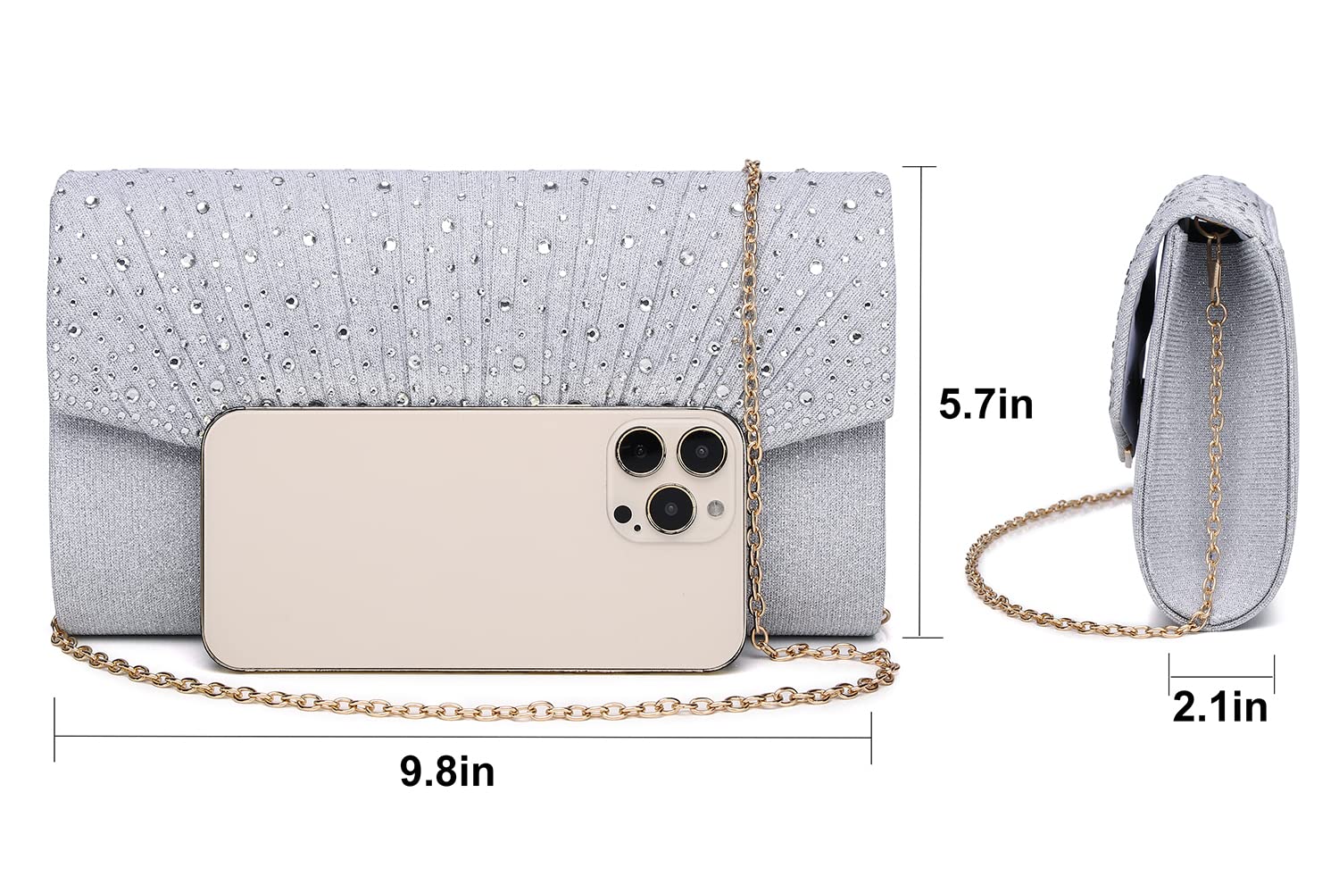Sparkling Rhinestone Clutch Purse for Women - Elegant Evening Bag for Wedding, Prom, Party | Perfect Christmas Gift & Special Occasion Accessory | Great for Date Nights, Galas & Formal Events