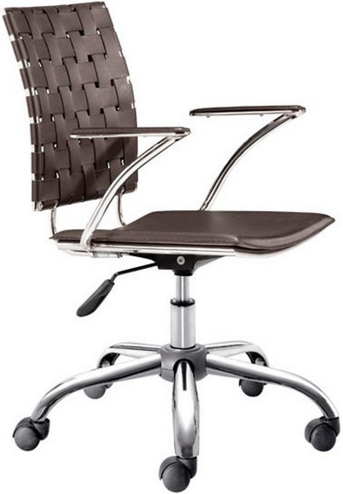 Zuo Modern Office Chair with Espresso Criss Cross Design - Ergonomic Mesh Back & Adjustable Height - Perfect for Home Office, Workspace & Conference Rooms