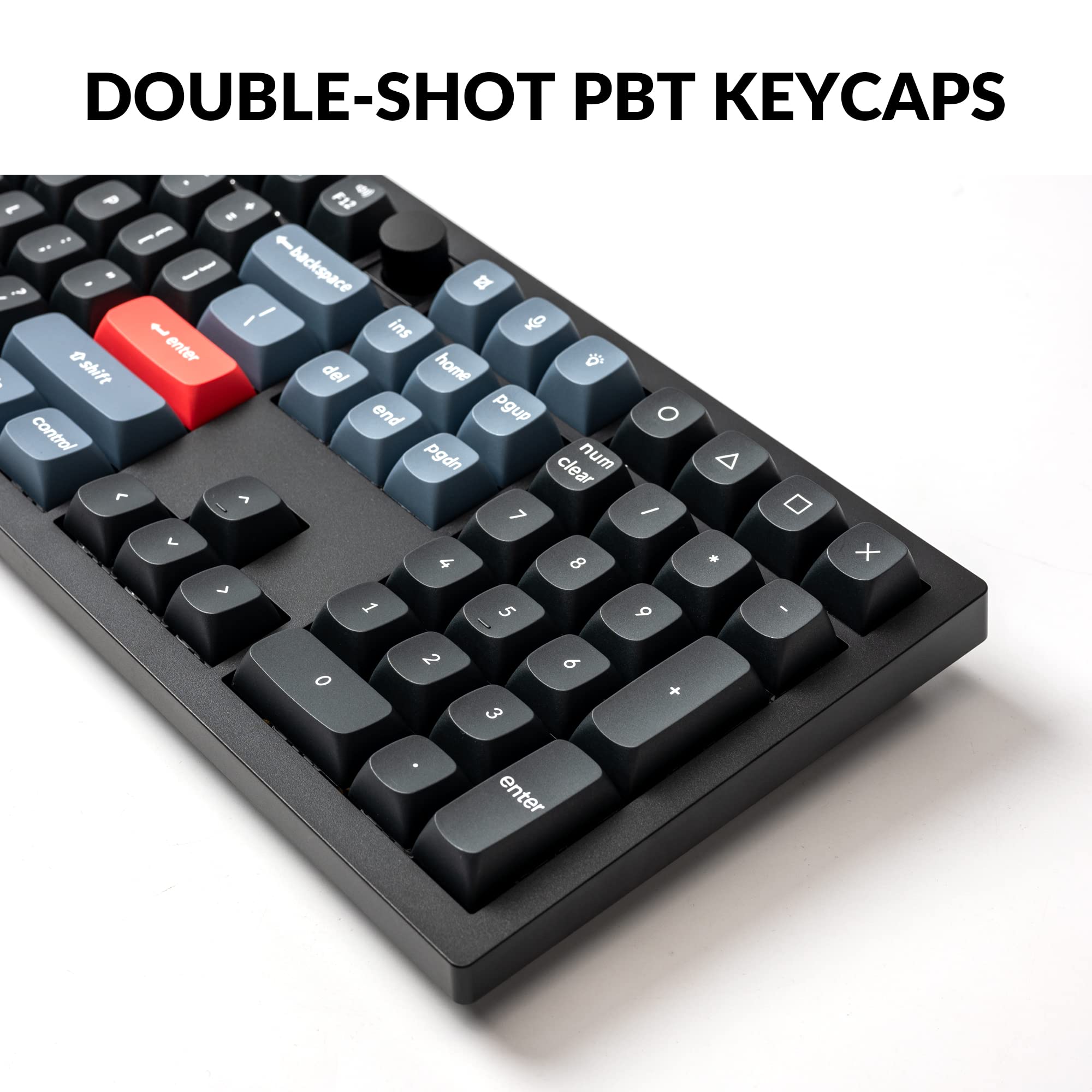 Keychron V6 Wired Custom Mechanical Keyboard - Full Size QMK/VIA Programmable Macro with Hot-Swappable K Pro Red Switches, Knob Version for Mac/Windows/Linux (Black Non-Transparent) - Perfect for Gaming, Coding & Office Work