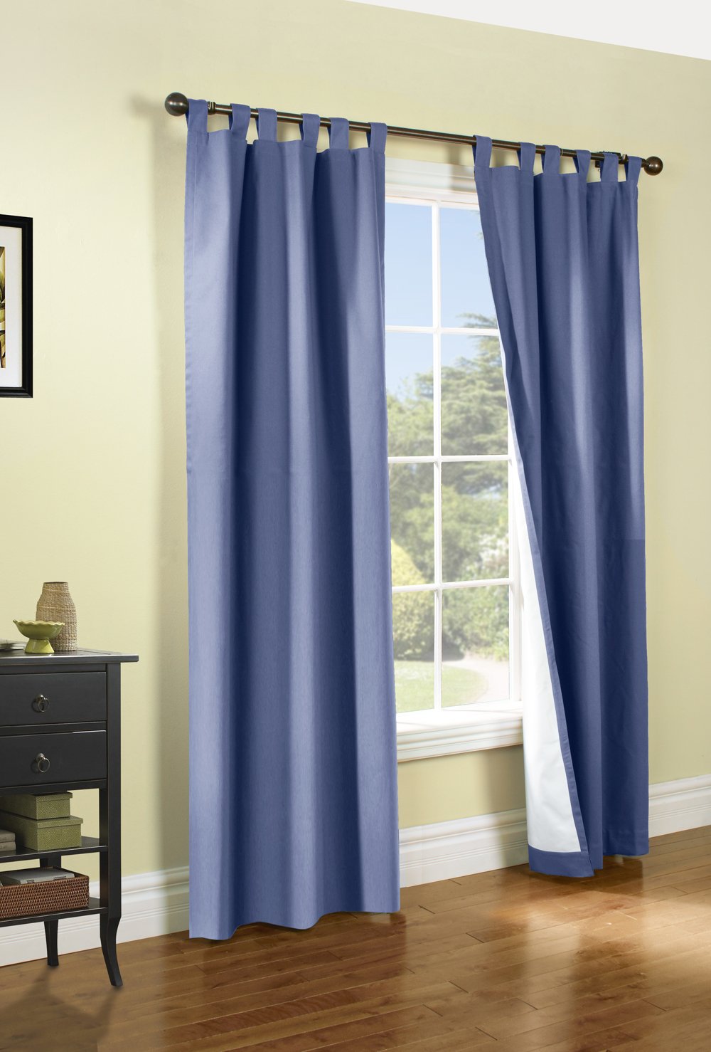 Energy Efficient Weathermate Tab Top Insulated Curtains Pair - Blue 160