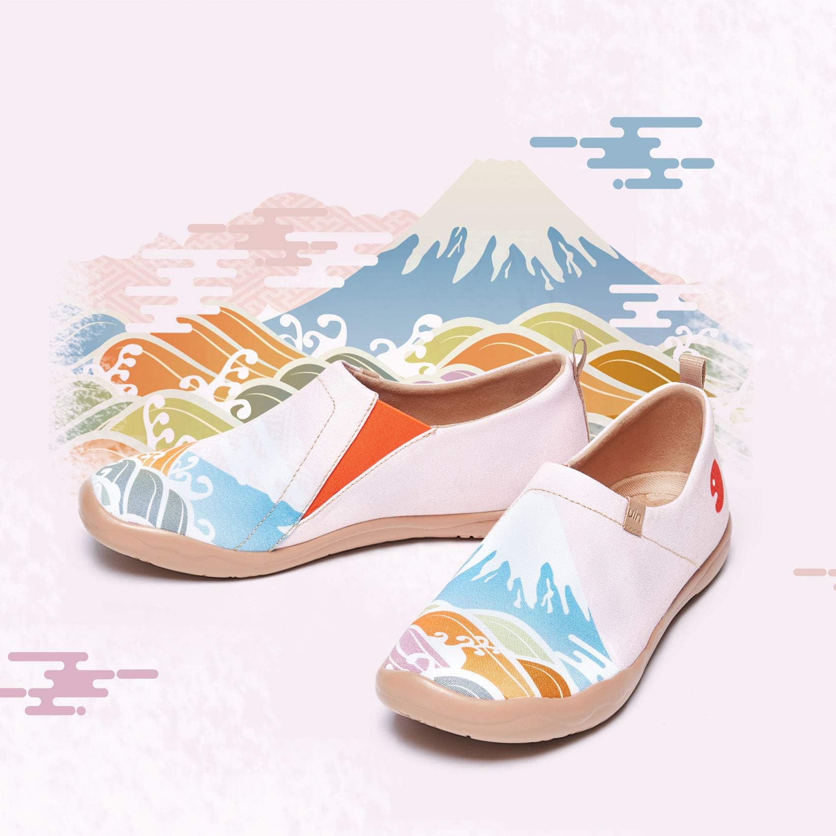 UIN Women's Art Travel Slip-On Loafers - Lightweight Breathable Casual Shoes for Walking, Comfortable Flats with Arch Support - Perfect for Travel, Work & Everyday Wear