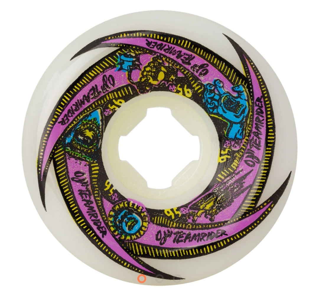 OJ II Teamrider Speedwheels 57mm 95a Hardness White Skateboard Wheels - Perfect for Street Skating and Park Riding