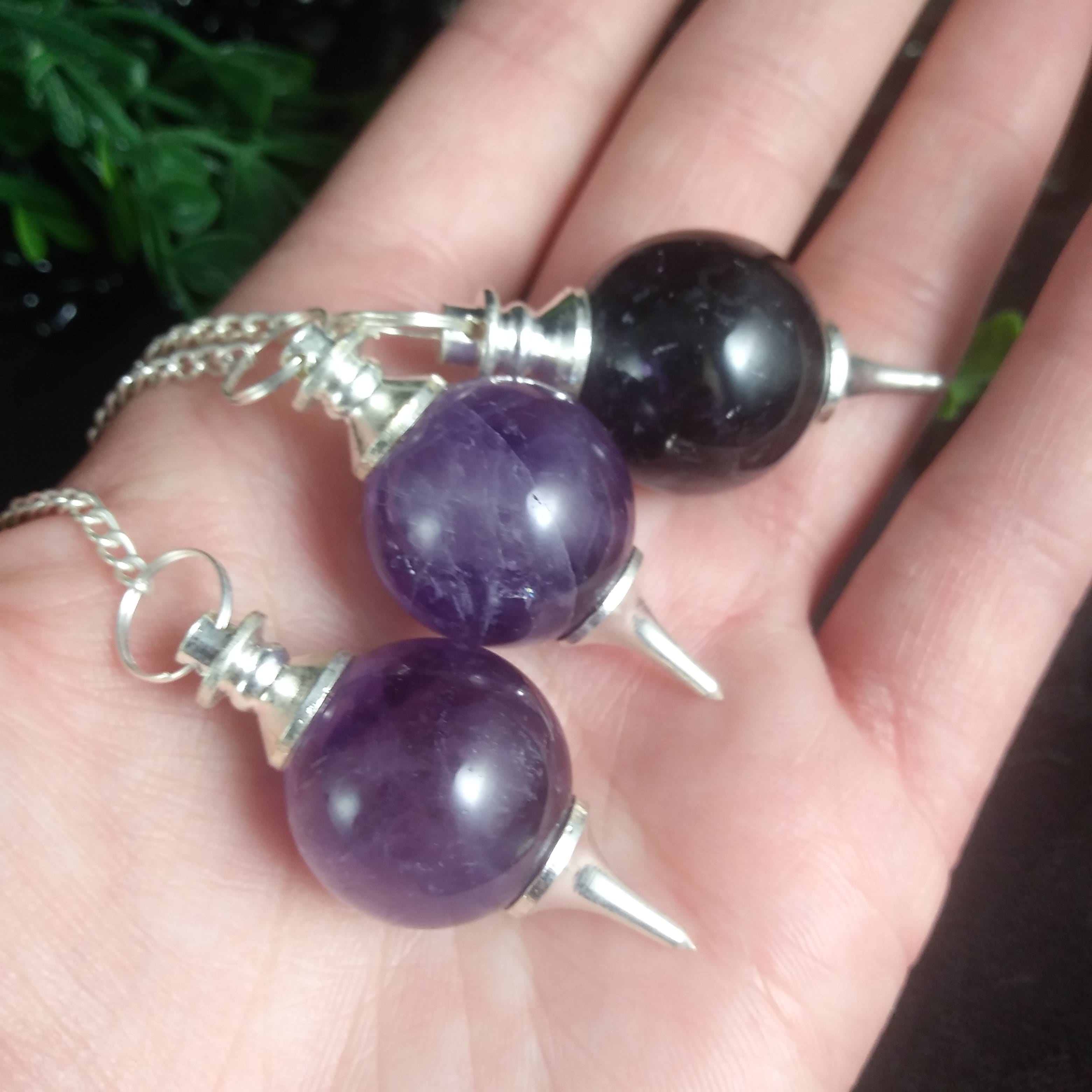 Natural Amethyst Crystal Sphere Pendulum for Divination, Dowsing & Healing - Perfect for Meditation, Energy Work & Spiritual Practices