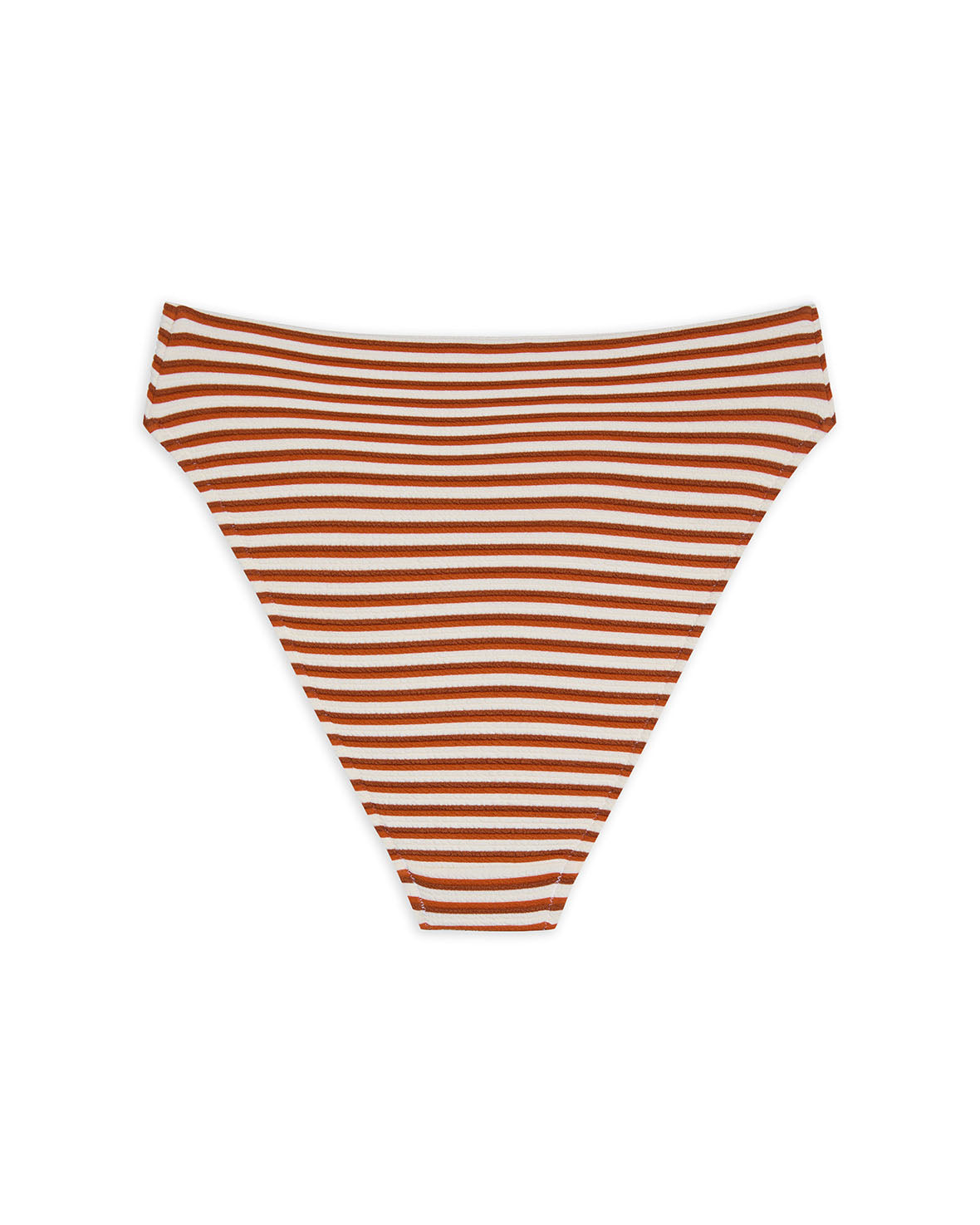 Crinkle Stripe High Waist Bikini Bottoms for Women - Sexy Orange Swimwear for Beach, Pool & Summer Vacations