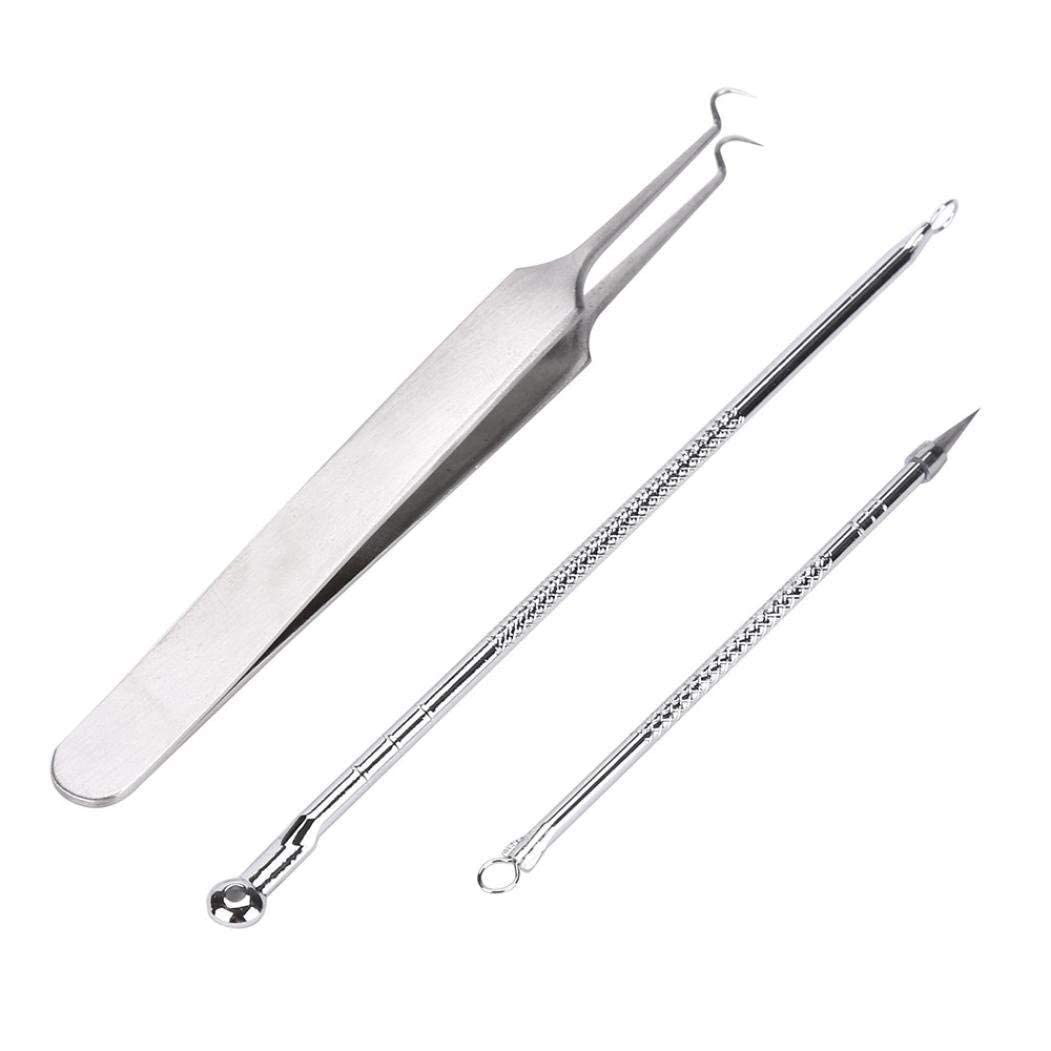Professional Acne Extractor Kit - Blackhead Tweezers & Pimple Popper Tool for Blackheads, Whiteheads & Ingrown Hairs | Comedone Extractor Set for Facial Blemishes & Skin Impurities | Perfect for Home Spa & Skincare Routine
