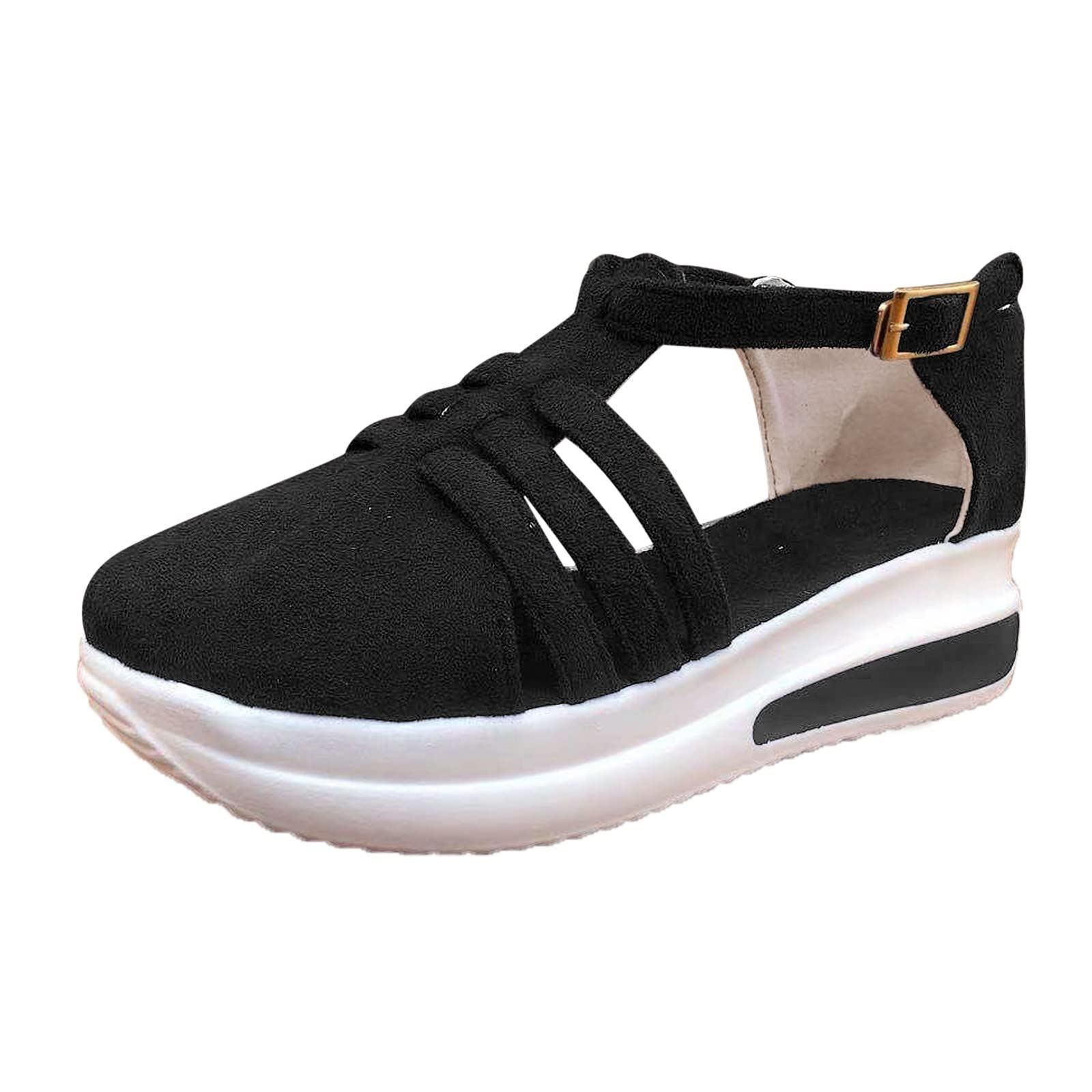 Women's Platform Wedge Sandals - Retro Hollow Out Loafers with Closed Toe for Walking | Casual Fall Shoes for Women | Perfect for Daily Wear, Office, and Outdoor Activities