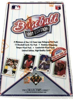 1991 Upper Deck Factory Sealed Baseball Cards Box - 36 Packs with Michael Jordan SP1 & Chipper Jones Rookie Cards | Collectible Sports Memorabilia for Trading, Investing & Display