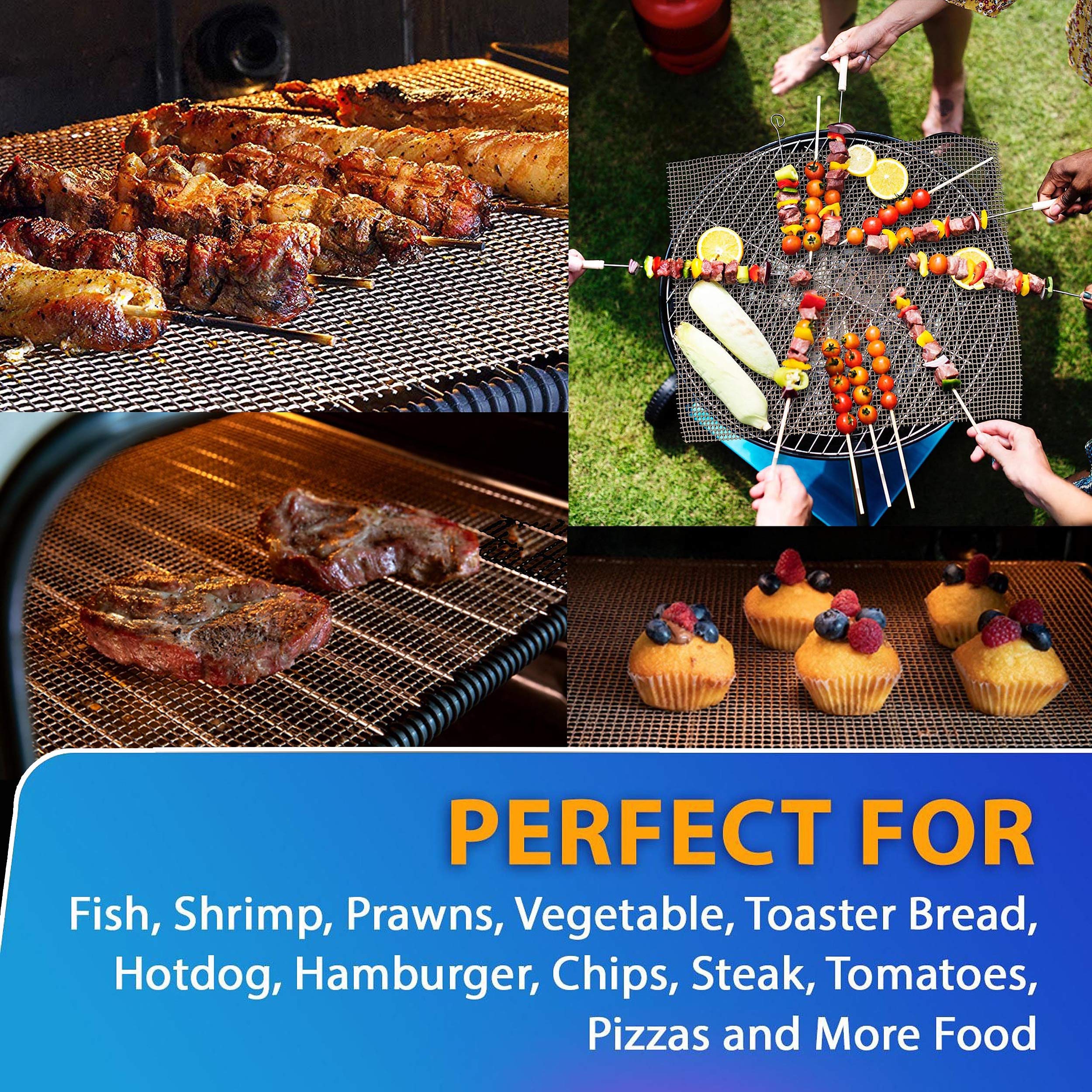 Non-Stick BBQ Grill Mat Copper - Set of 5 Heavy Duty Reusable Grill Mats for Outdoor Cooking, Gas, Charcoal & Electric Grills (15.75 x 13 Inch) - Perfect for Backyard BBQs, Camping & Tailgating Parties
