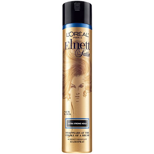 L'Oreal Paris Elnett Satin Extra Strong Hold Hairspray - 8.45oz (250ml) for Long-Lasting Volume & Shine | Perfect for Updos, Curls & Professional Styling
