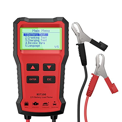 BST100 12V 2000CCA Car Battery Tester Charger Analyzer - Professional Automotive Battery Voltage Load Tester & Charging Tool for Cars, Trucks, SUVs - Perfect for Home Garage, Auto Shops & Roadside Emergencies
