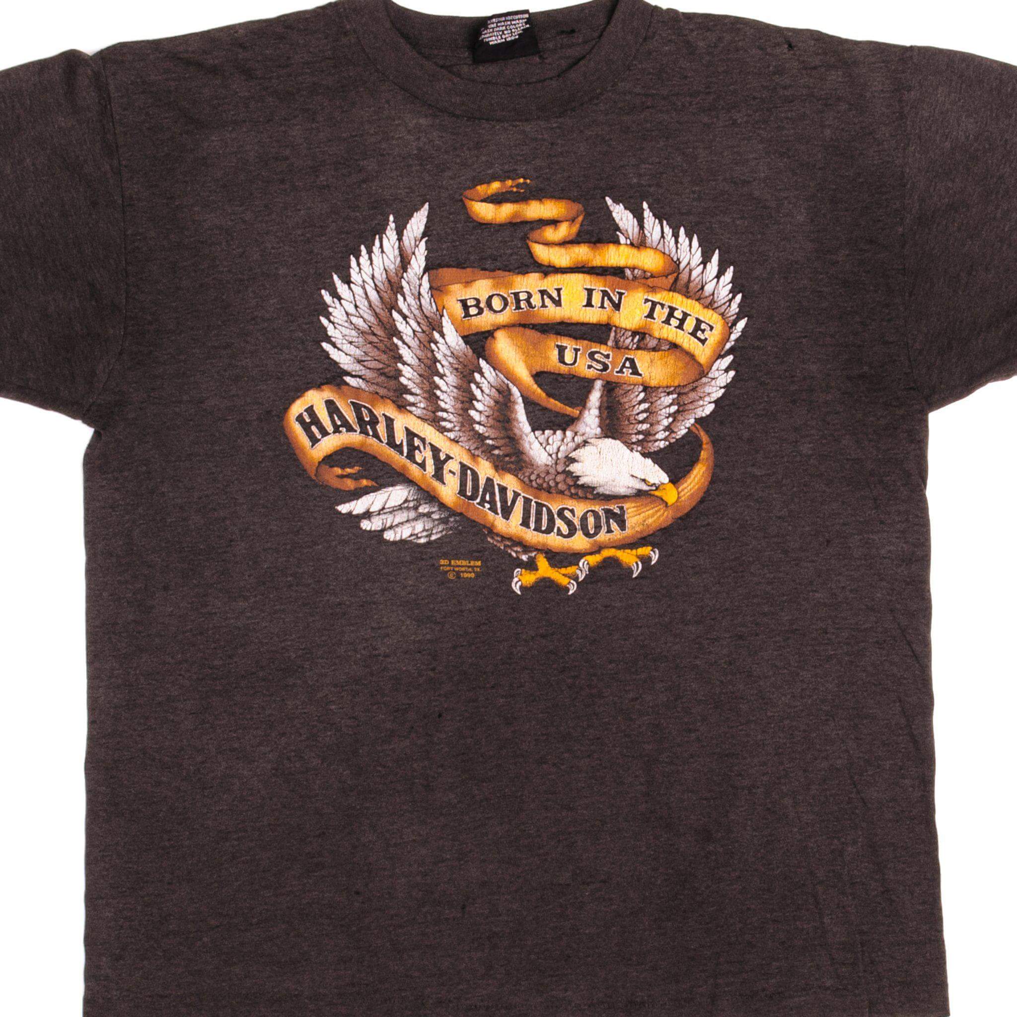Vintage 3D Emblem Harley Davidson T-Shirt 1990s Retro Motorcycle Tee - Size XL - Made in USA - Perfect for Biker Enthusiasts & Vintage Clothing Collectors