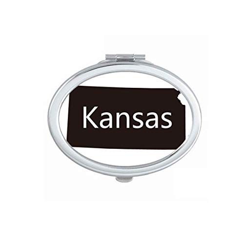 DIYthinker Kansas USA Map Outline Mirror - Portable Foldable Double-Sided Makeup Mirror with Glasses Holder | Perfect for Travel, Home Vanity & Gift Ideas