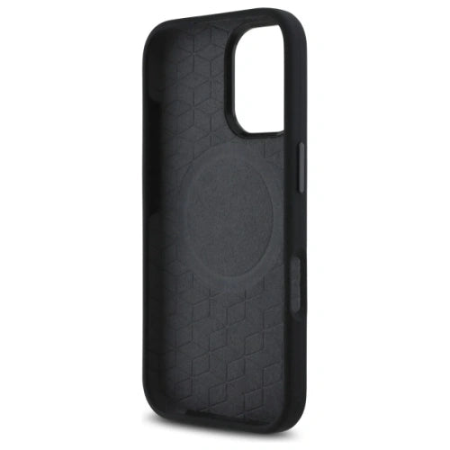 BMW M Series MagSafe Compatible Silicone Hard Case for iPhone 16 (6.1 Inch) - Premium Protective Phone Cover with Printed Ring - Perfect for Driving, Travel & Everyday Use - Black (BMHMP16S23SROK)