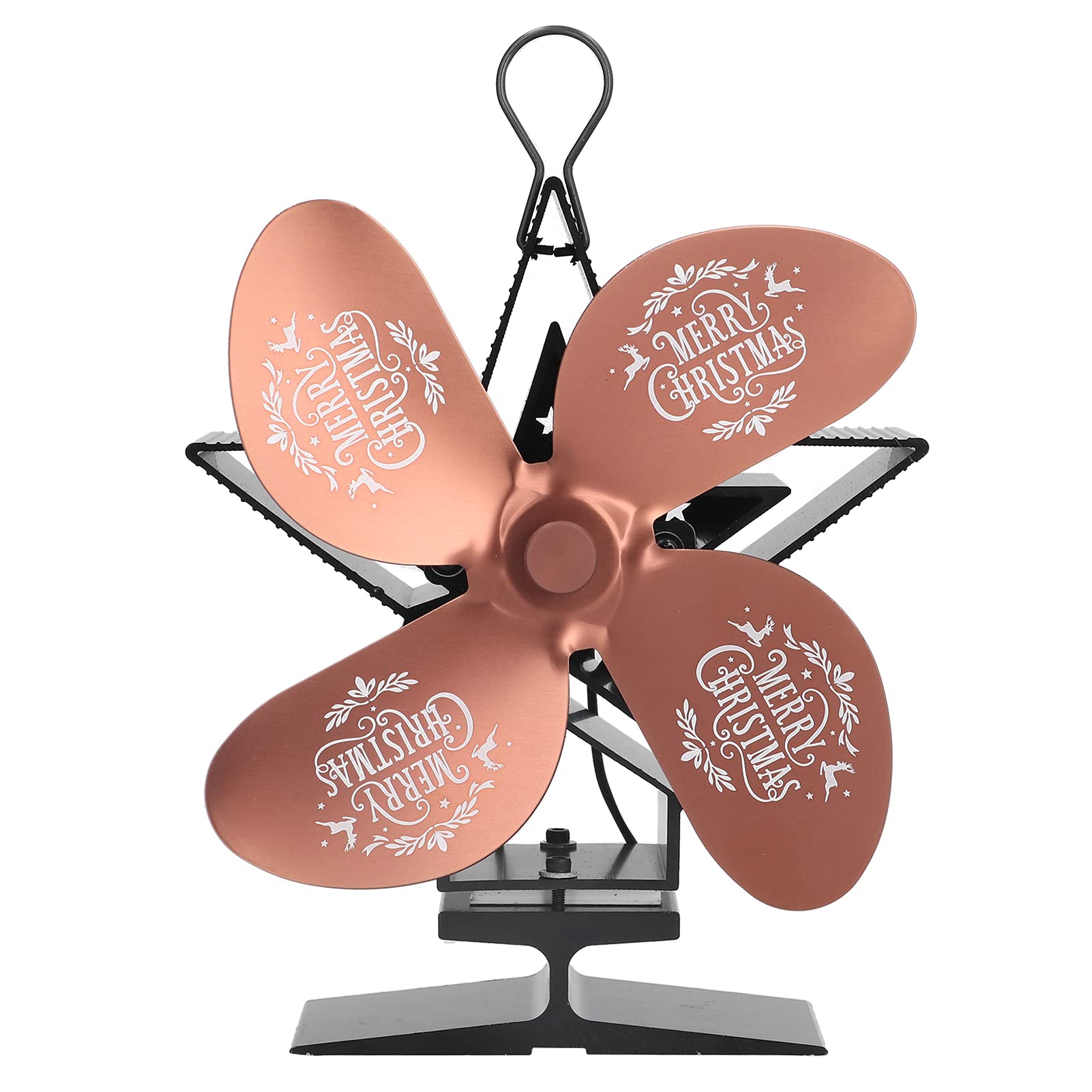 Efficient Heat Powered Stove Fan - 4 Blade Silent Wood Stove Fan with High Temperature Resistance - Bronze Finish for Home Heating - Perfect for Christmas Gifts & Cozy Winter Nights