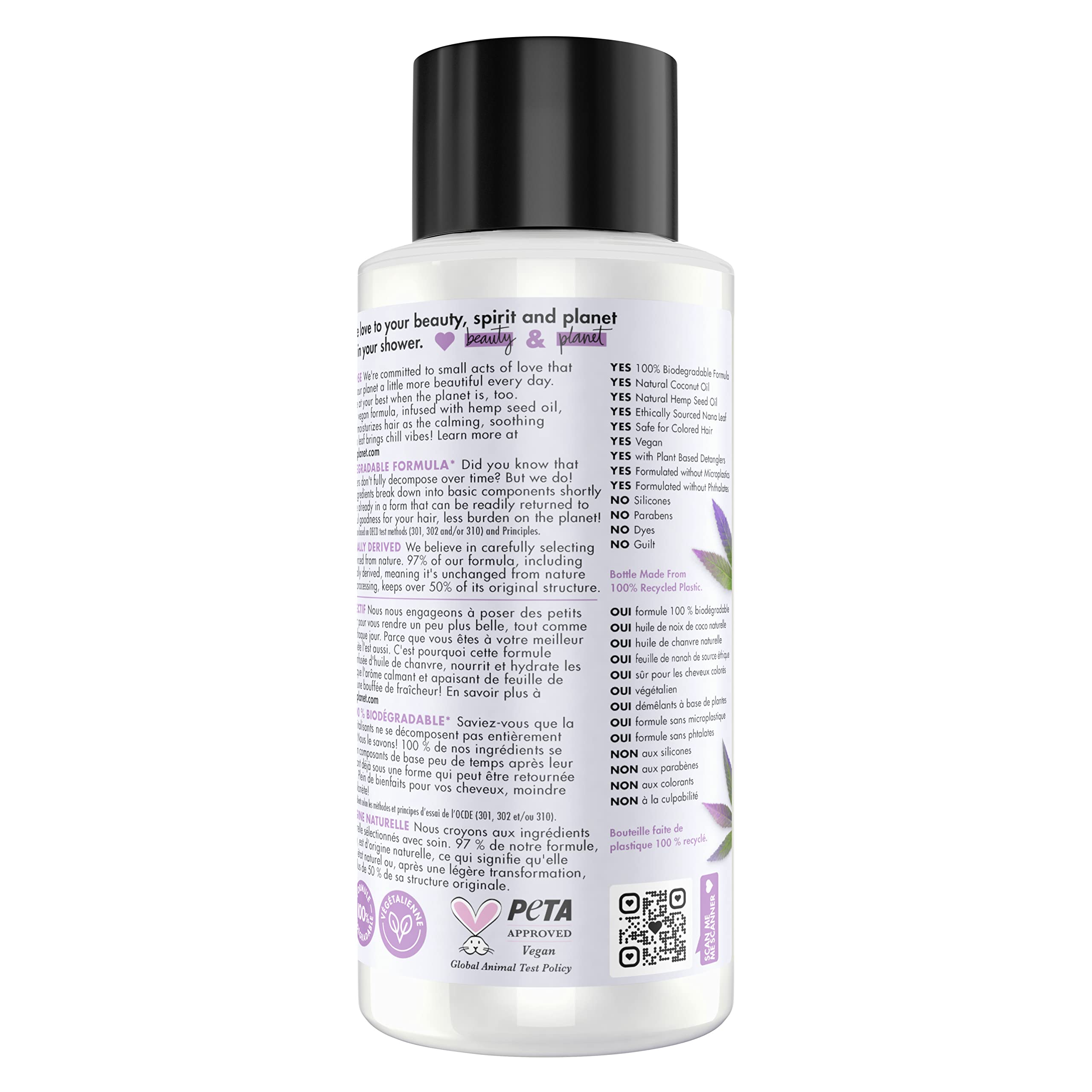 Love Beauty and Planet Hydrating Conditioner with Hemp Seed Oil & Nana Leaf - 100% Biodegradable, Vegan, Silicone-Free, Cruelty-Free - Soothes & Nourishes Dry Scalp - 13.5 oz for Daily Hair Care & Scalp Treatment