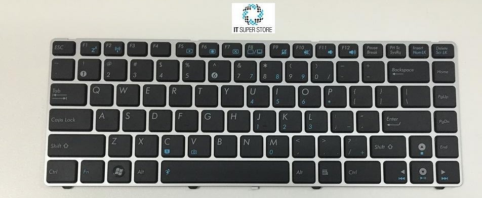 ASUS UL30 UL30A UL30VT ULVT U30 Series Laptop Keyboard Replacement - Black with Silver Frame (Model NSK UC301 9J.N1M82.301) | Compatible with ASUS Ultrabooks | Perfect for Typing, Gaming & Office Work