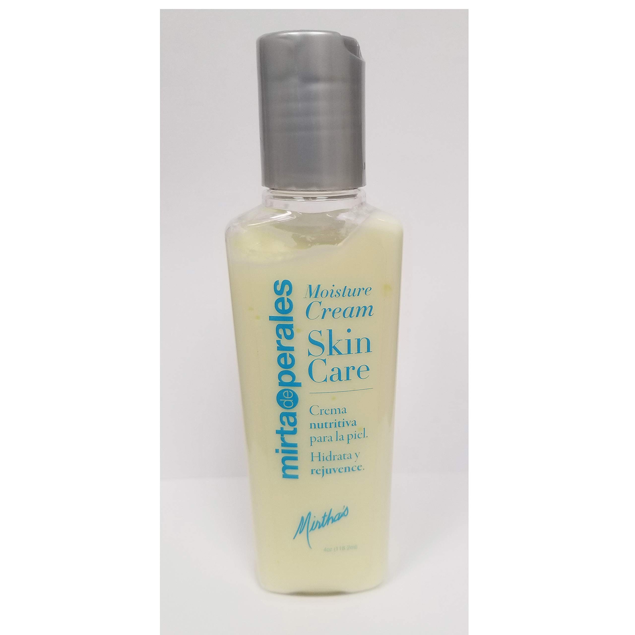 Mirta De Perales Moisture Cream 4oz Travel Size - Hydrating Face Moisturizer for Dry Skin, Lightweight & Nourishing - Perfect for On-The-Go Skincare, Airplane Travel & Daily Use