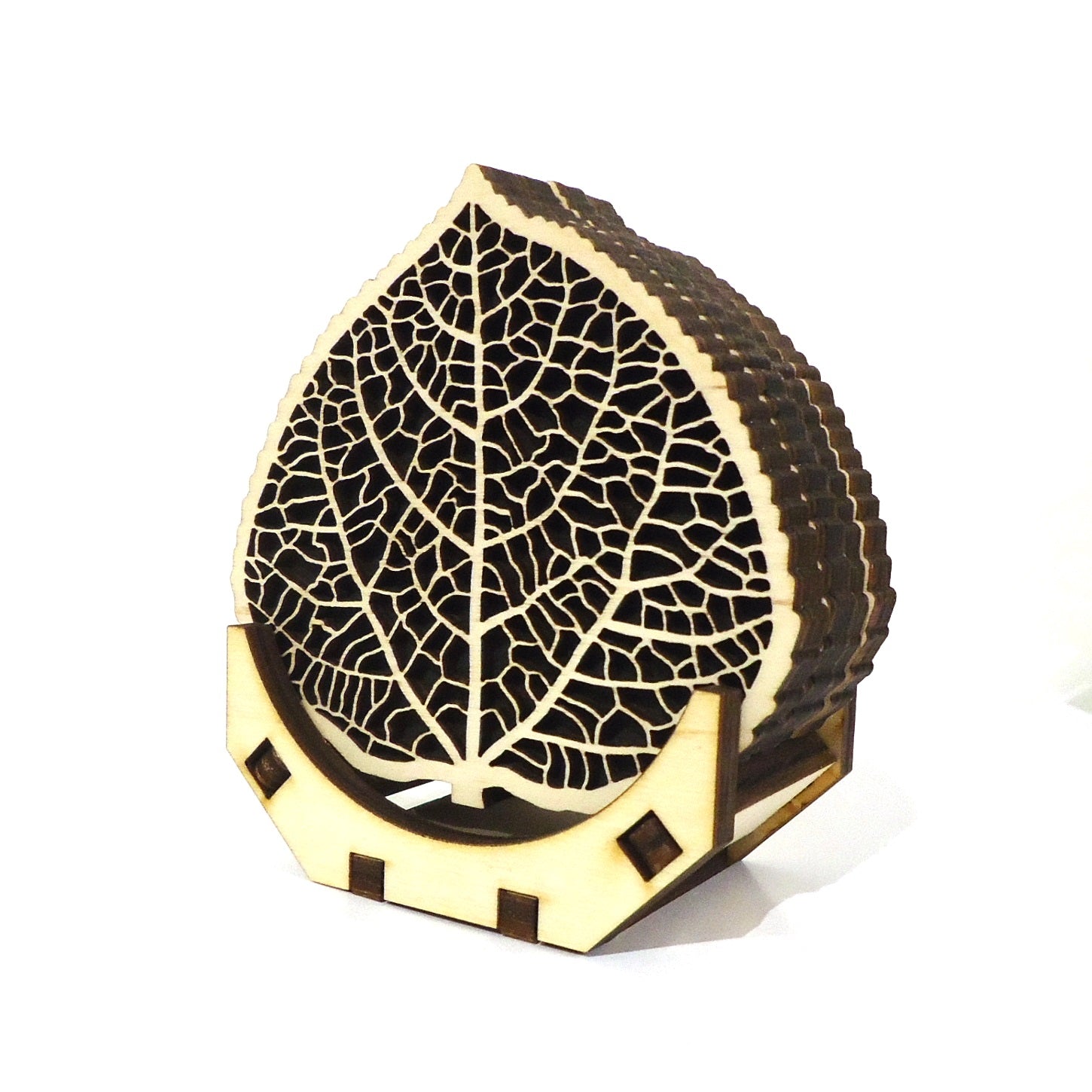 Baltic by Design Coaster Set - Natural Aspen Leaf Coasters for Drinks, Hot & Cold Beverages - Perfect for Home, Office, and Outdoor Use