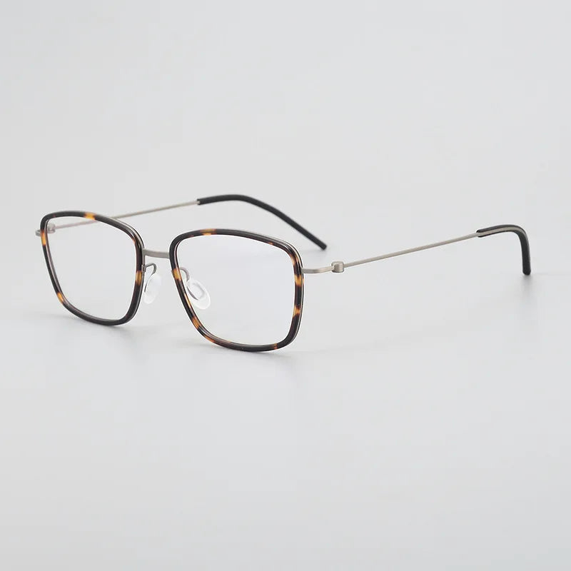 Stylish Black Square Titanium Acetate Eyeglasses for Women - Lightweight Full Rim Glasses Frame L5803 | Perfect for Office, Reading & Everyday Wear