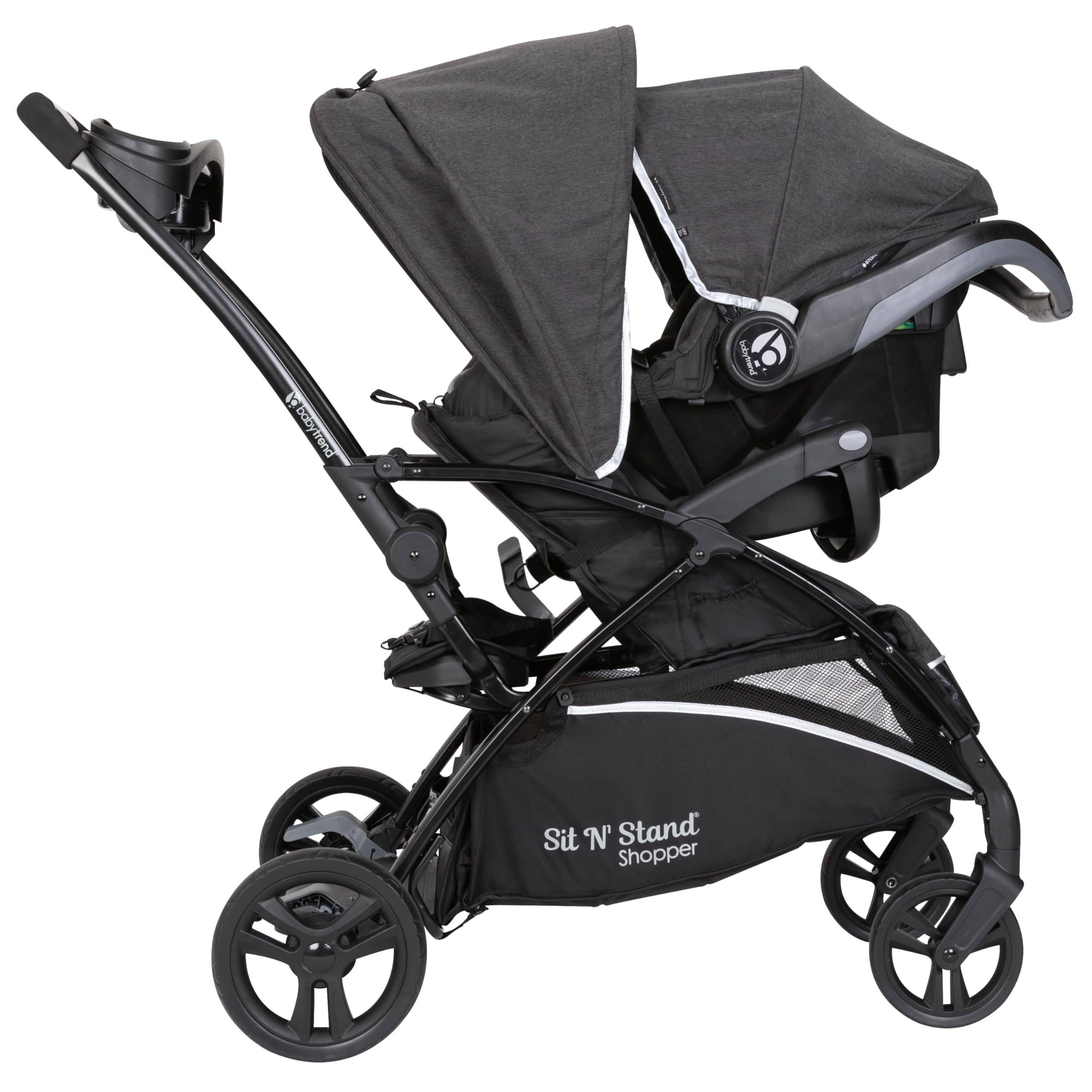 Baby Trend Sit N Stand® 5-in-1 Convertible Stroller & Infant Car Seat Travel System with Ally 35 Car Seat - Lightweight Stroller for Twins & Multiple Kids - Perfect for Shopping, Travel & Daily Outings