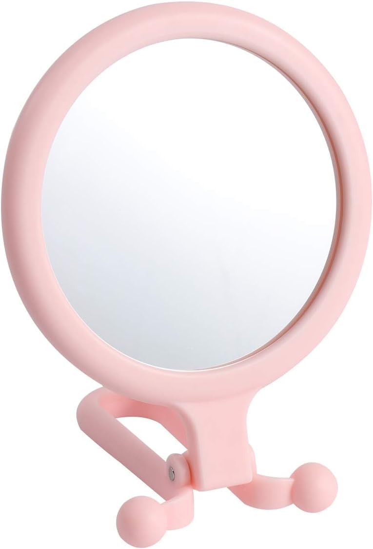Foldable Handheld Makeup Mirror with Magnification - Dual-Sided Adjustable Vanity Mirror for Women | Portable Travel & Desk Makeup Mirror with Adjustable Handle | Perfect for Home, Travel & Professional Makeup Application
