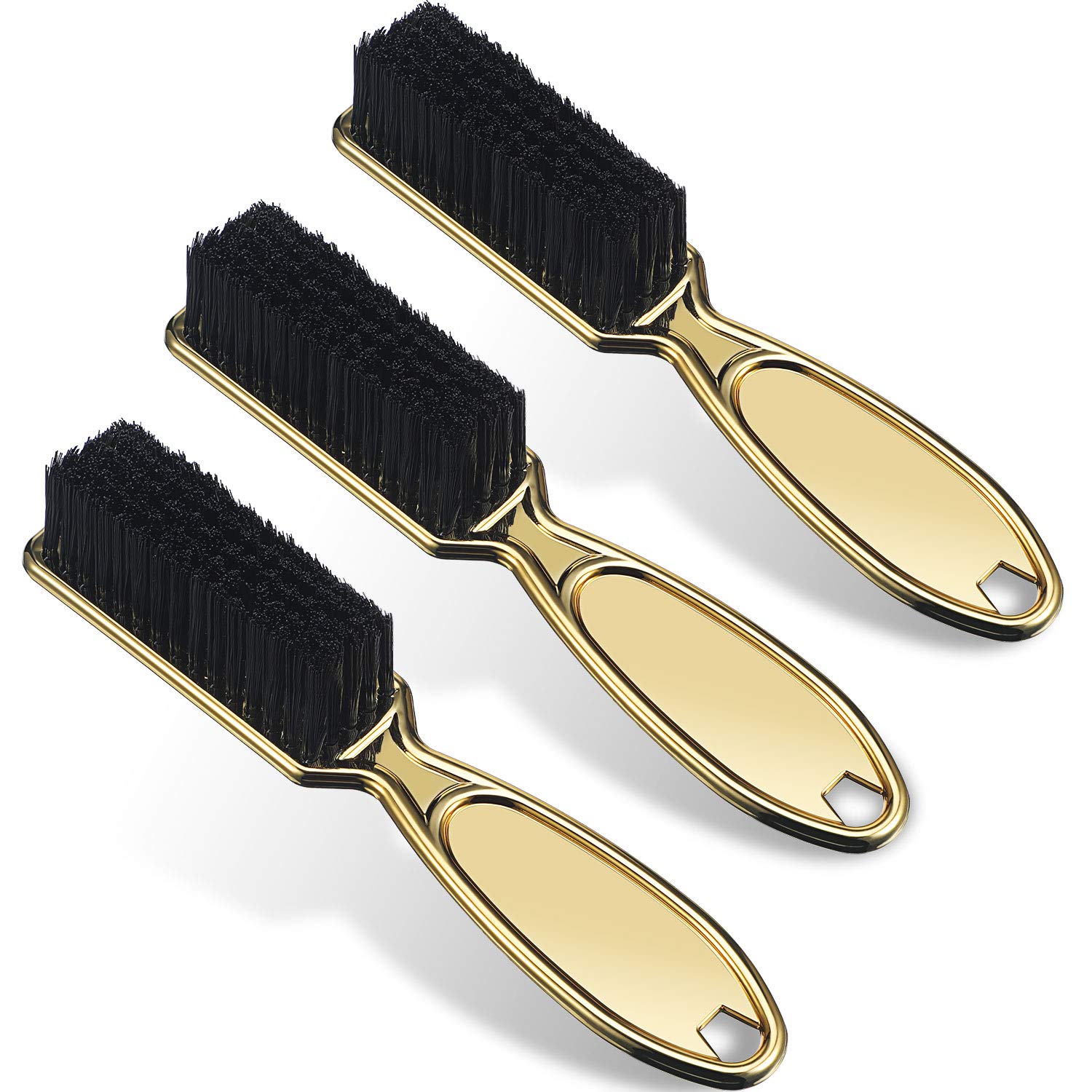 3 Pack Hair Clipper Cleaning Brushes - Nylon Bristle Barber Trimmer & Nail Brush Tool (Gold) | Perfect for Salon, Home Grooming & Pet Clipper Maintenance