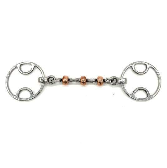 AJR Copper Roller Waterford Bevel Bit - Premium Horse Grooming Tool for Show & Training - Gentle Massage & Coat Shine Enhancer