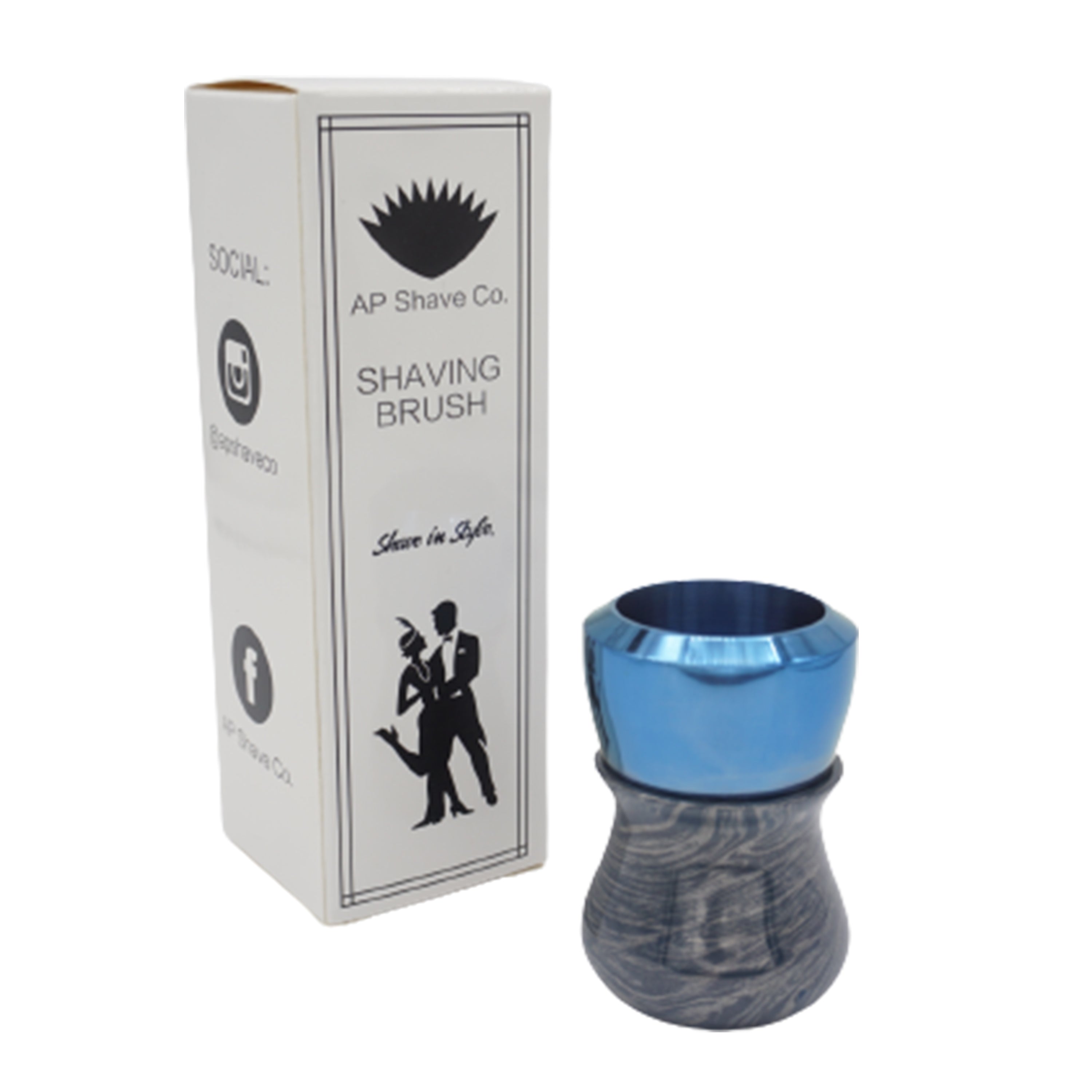 Premium Blue Bronze & Aluminum Handcrafted Shaving Brush Handle - Fits 28mm & 30mm Knots - Perfect for Wet Shaving & Grooming Gifts for Men